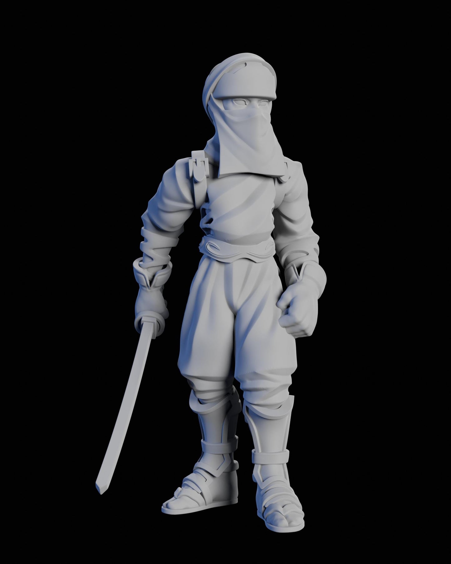 Ninja Miniature - 28mm / 32mm / 36mm / 75mm - Ethan Savage Studios - Unpainted Resin Printed Figure for D&D, TTRPGs, and Board Games