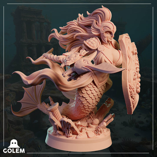 Mermaid Blair Miniature - 28mm / 32mm / 36mm / 75mm - GOLEM WORKSHOP 3D - Resin Printed Figure for D&D, TTRPGs, and Board Games