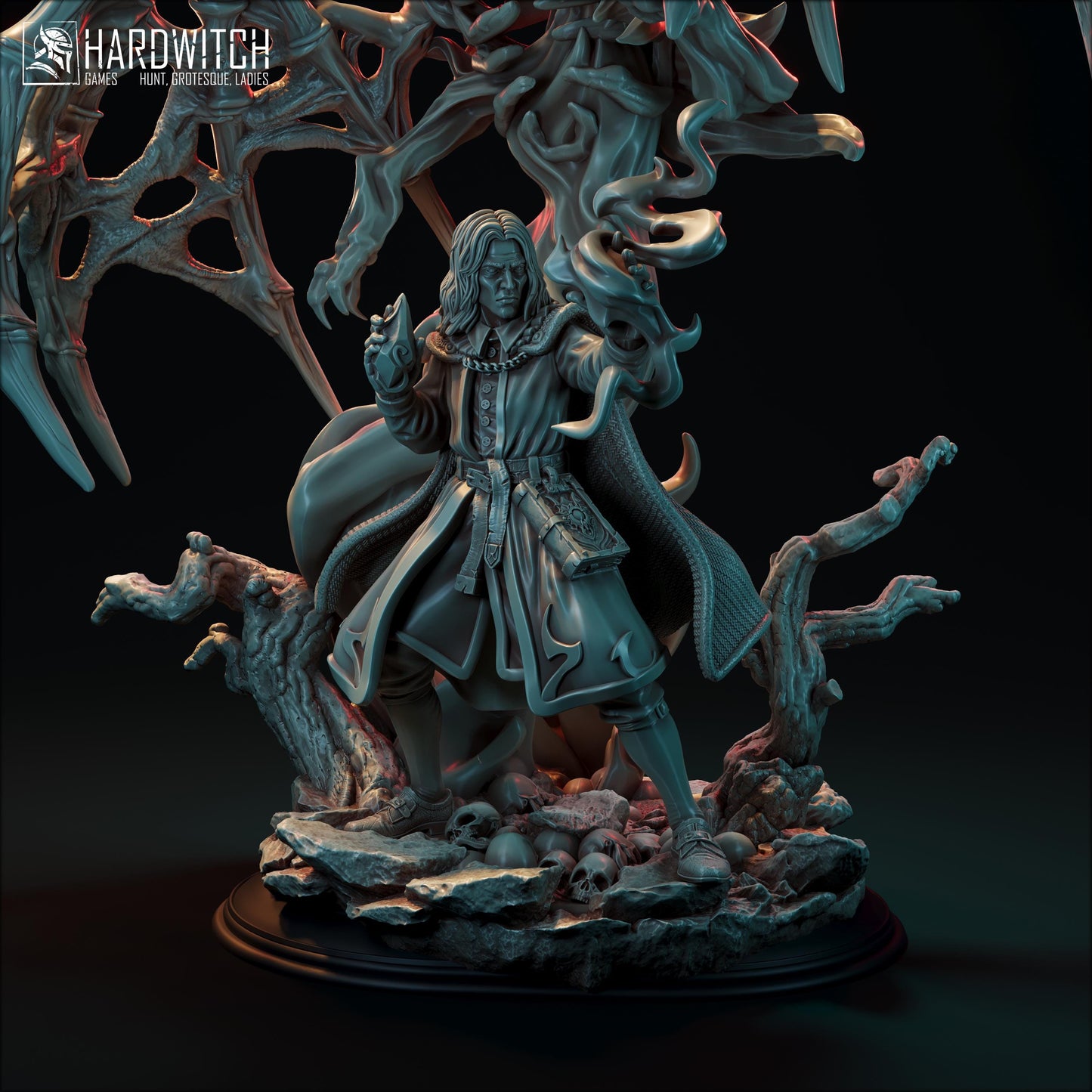 Necromancer Breaker Fog Miniature - 28mm / 32mm / 36mm - HardWitch Games - Resin Printed Figure for TTRPGs and Board Games