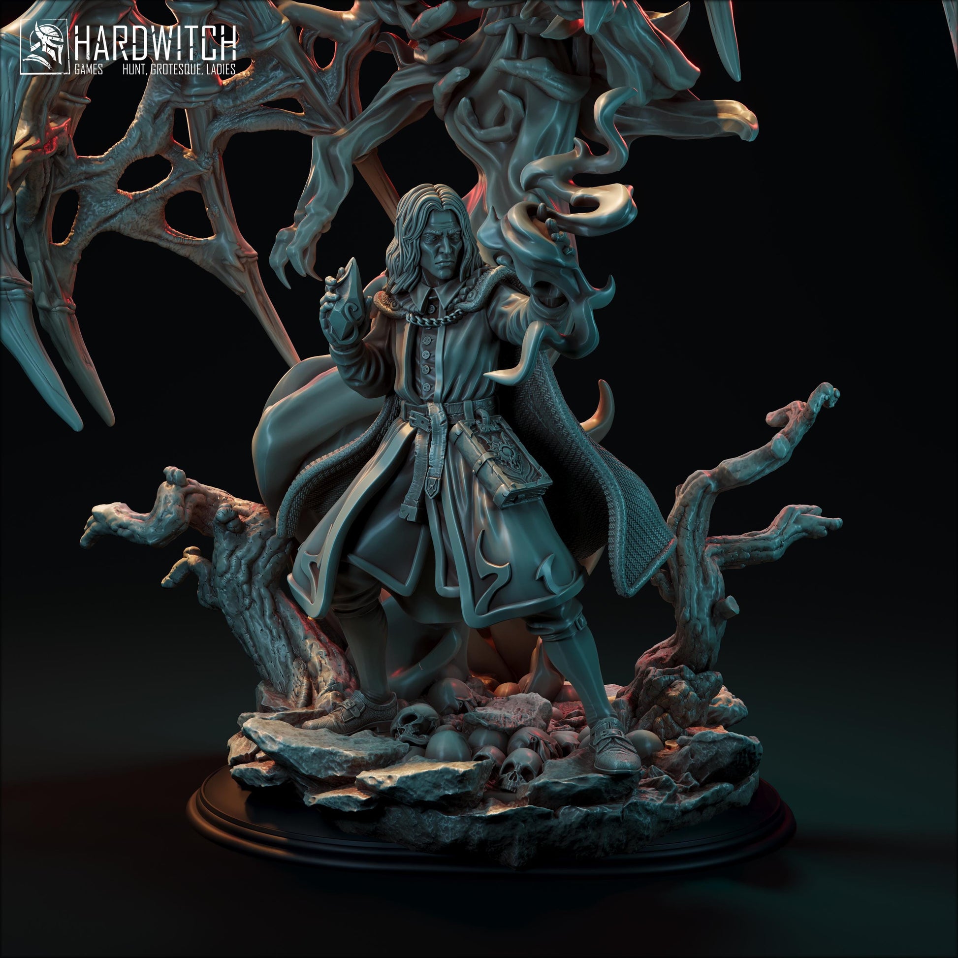 Necromancer Breaker Fog Miniature - 28mm / 32mm / 36mm - HardWitch Games - Resin Printed Figure for TTRPGs and Board Games
