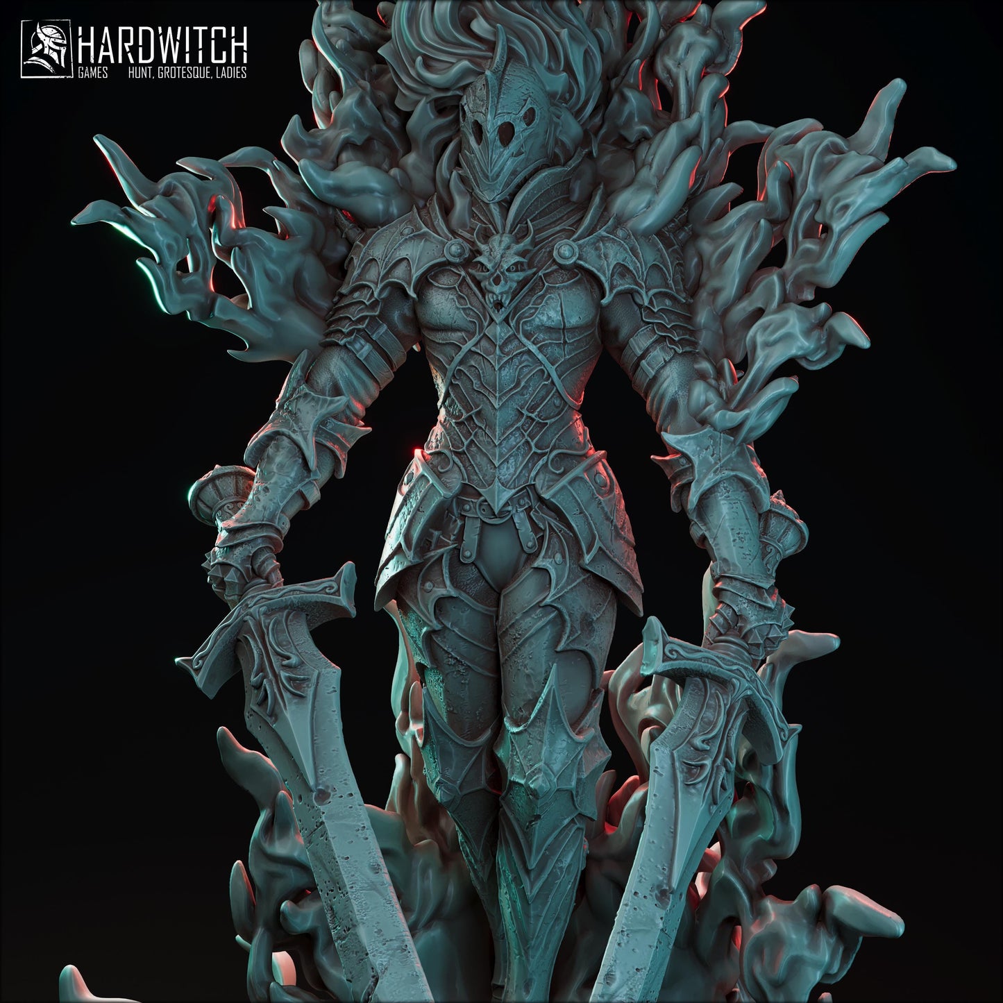 Flamelord Miniature - 28mm / 32mm / 36mm / 75mm - HardWitch Games - Resin Printed Figure for D&D, TTRPGs, and Board Gaming