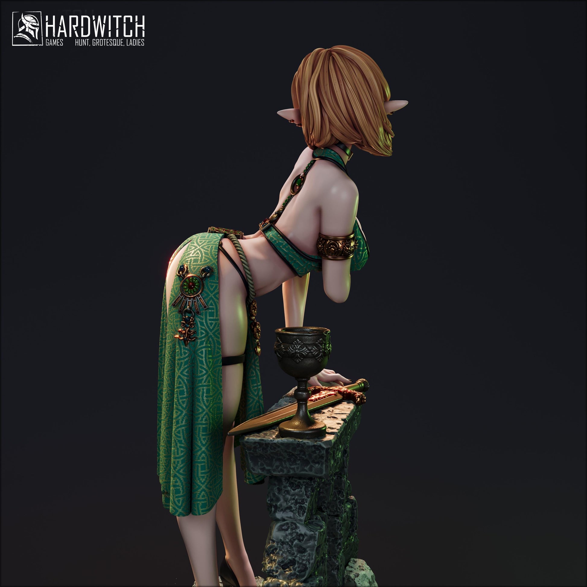 Maedel Amaria Miniature - 28mm / 32mm / 36mm / 75mm / 1:12 - HardWitch Games - Resin Printed Figure for D&D, TTRPGs, and Board Gaming