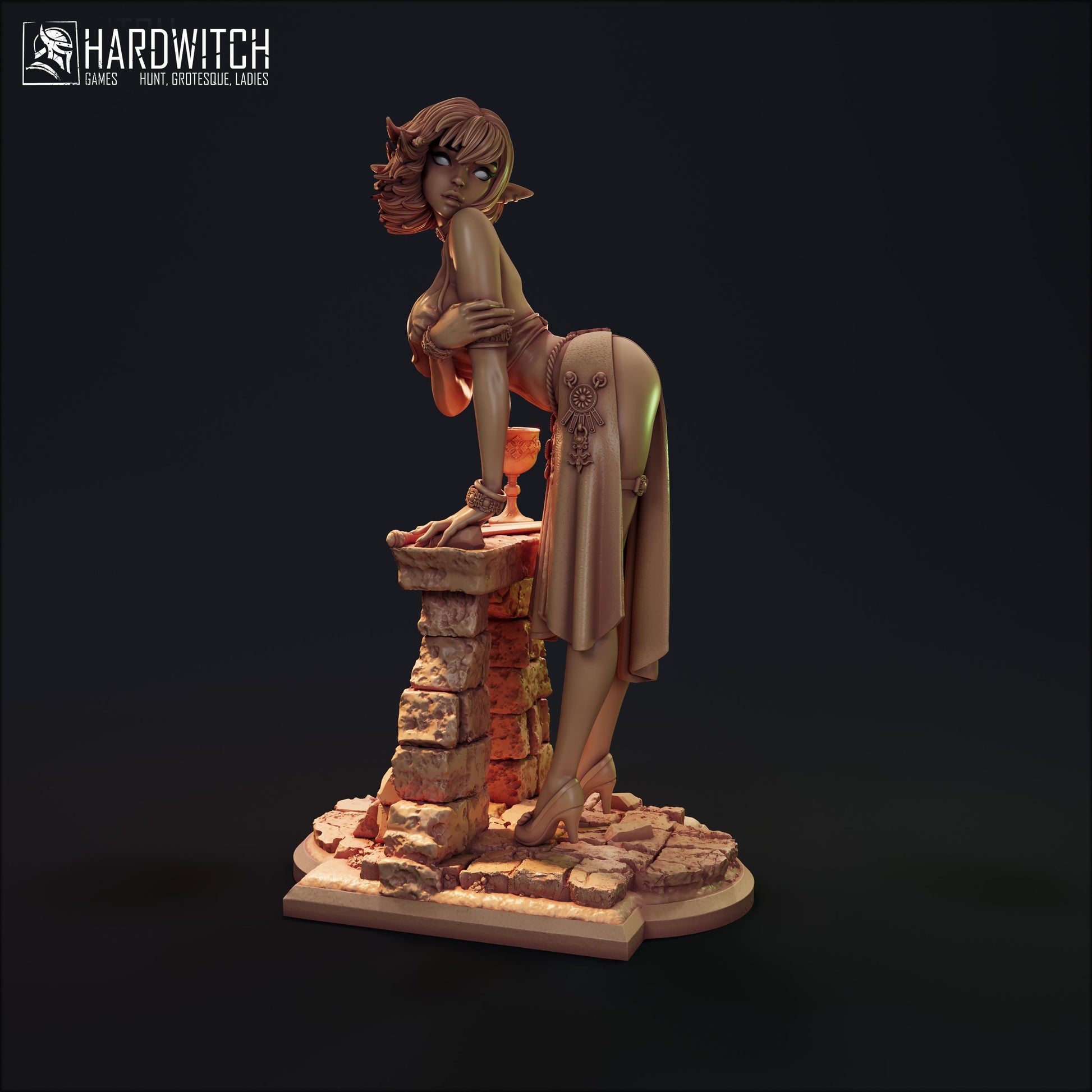 Maedel Amaria Miniature - 28mm / 32mm / 36mm / 75mm / 1:12 - HardWitch Games - Resin Printed Figure for D&D, TTRPGs, and Board Gaming