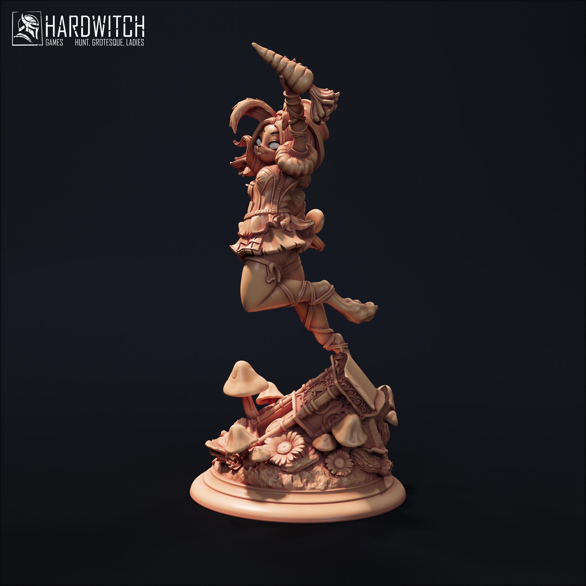 Rabbitfolk Sarah Tataki Miniature - 28mm / 32mm / 36mm / 75mm - HardWitch Games - Resin Printed Figure for TTRPGs and Board Games