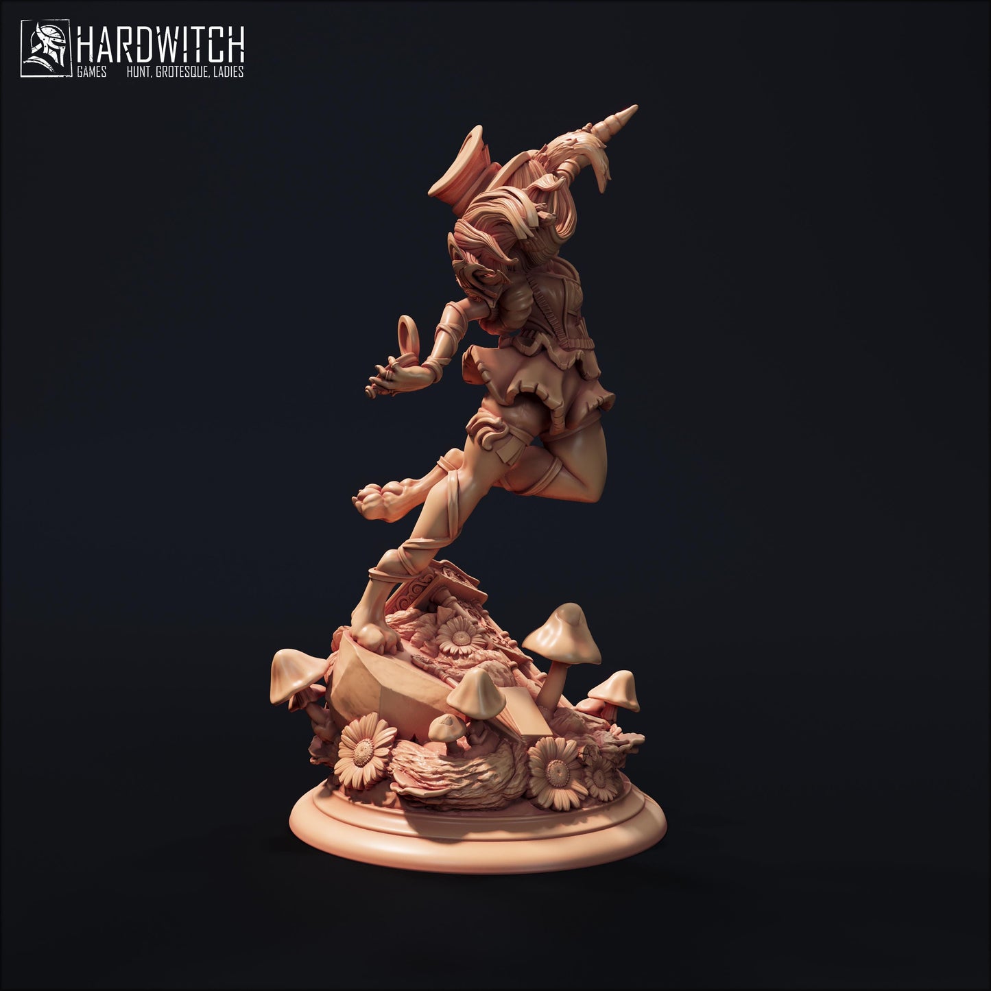 Rabbitfolk Sarah Tataki Miniature - 28mm / 32mm / 36mm / 75mm - HardWitch Games - Resin Printed Figure for TTRPGs and Board Games