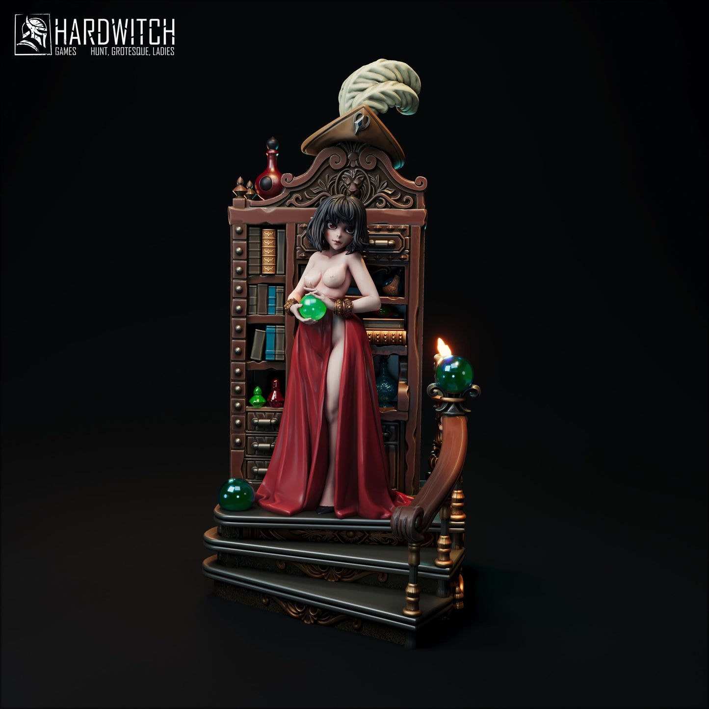 Vaitrin Morn Miniature (Standard & NSFW) - 28mm / 32mm / 36mm / 75mm - HardWitch Games - Resin Printed Figure for TTRPGs and Board Games