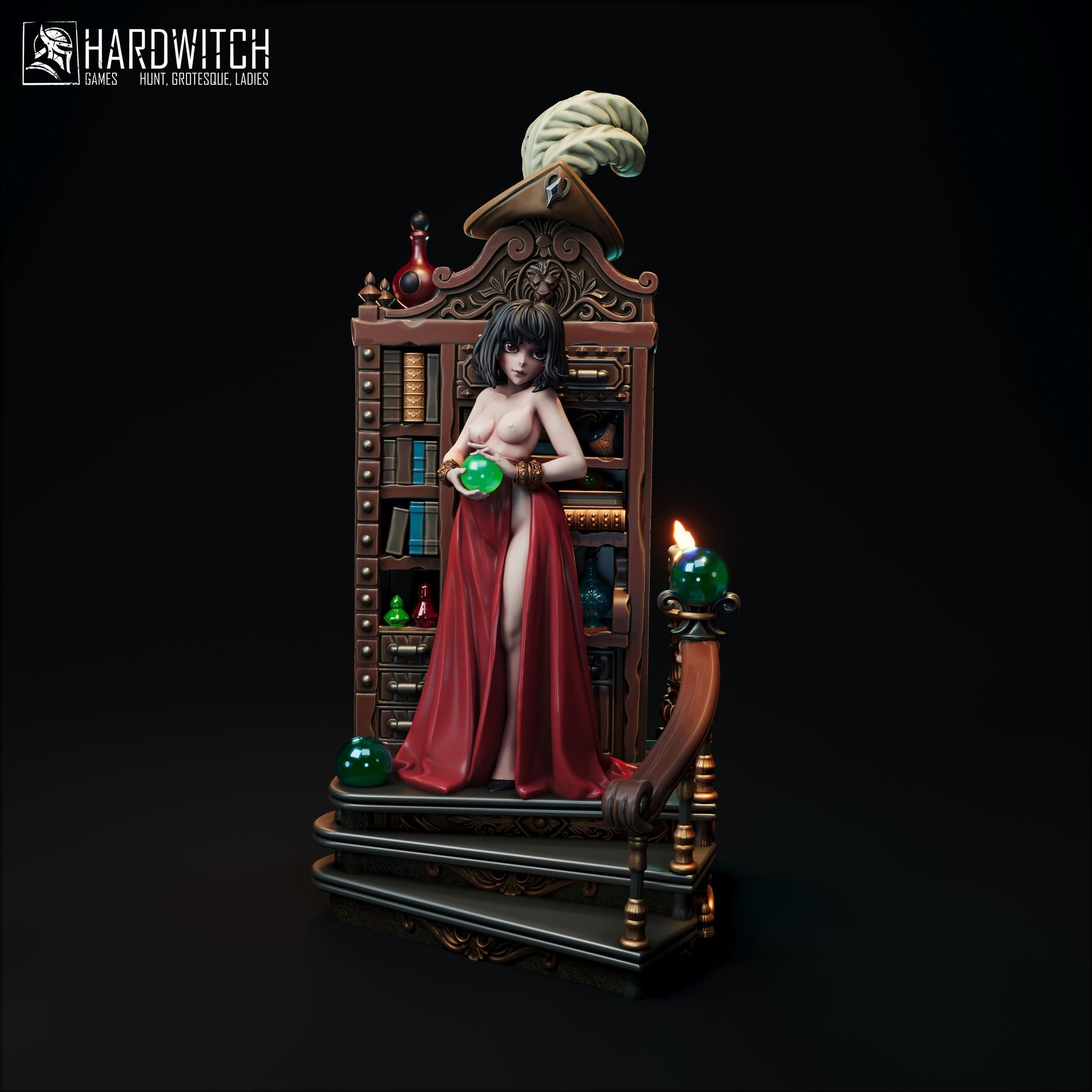 Vaitrin Morn Miniature (Standard & NSFW) - 28mm / 32mm / 36mm / 75mm - HardWitch Games - Resin Printed Figure for TTRPGs and Board Games