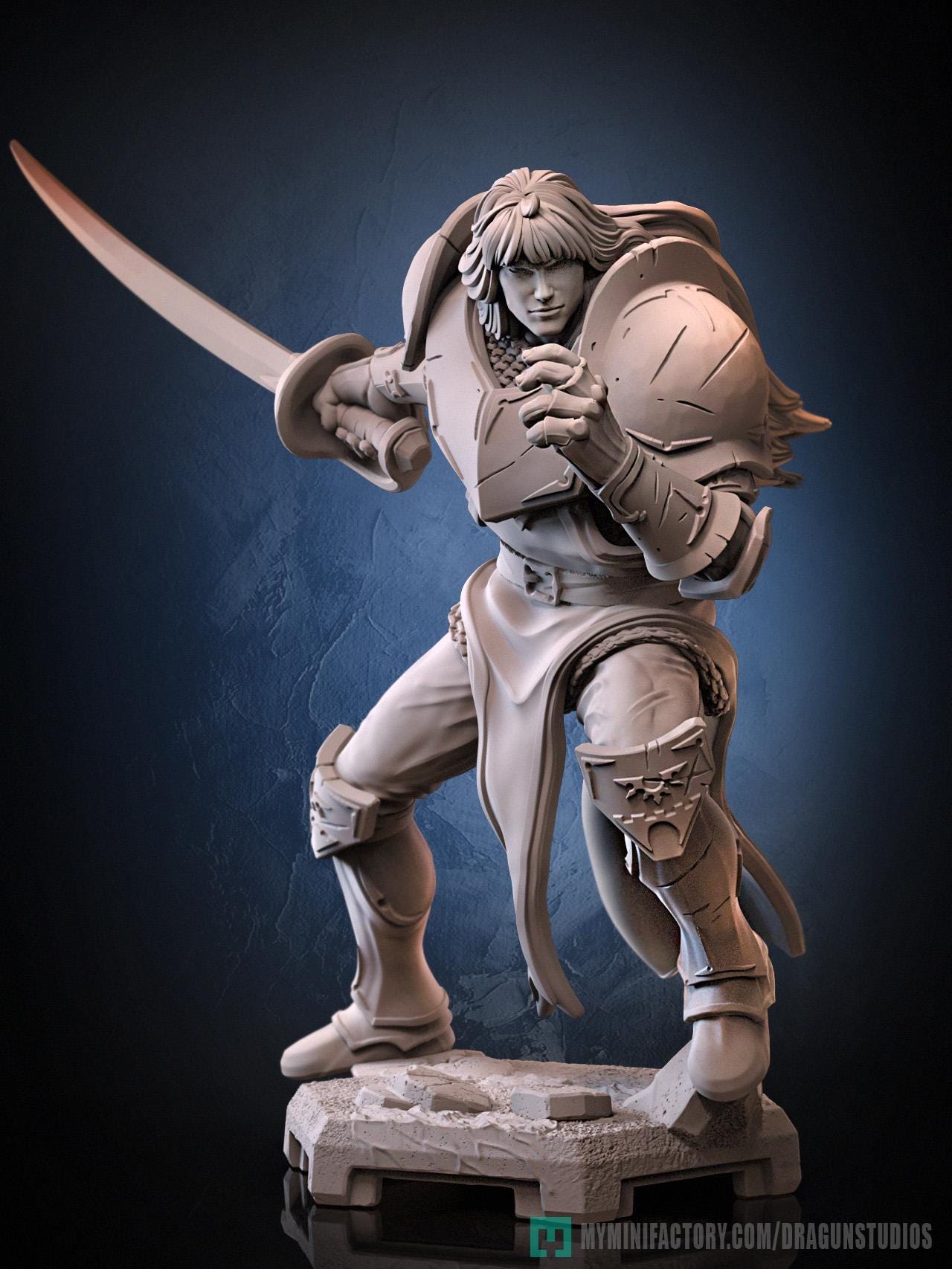 Lancelot v2 Miniature - 28mm / 32mm / 36mm / 75mm - DraGun - Resin Printed Figure for TTRPGs and Board Games