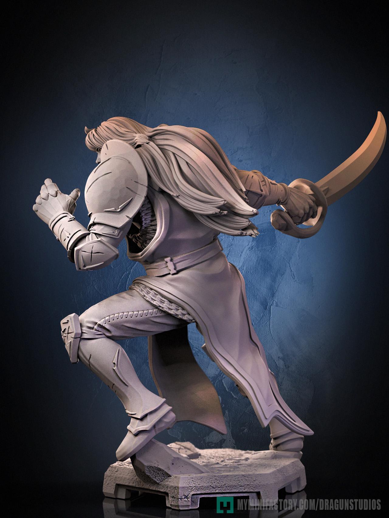 Lancelot v2 Miniature - 28mm / 32mm / 36mm / 75mm - DraGun - Resin Printed Figure for TTRPGs and Board Games