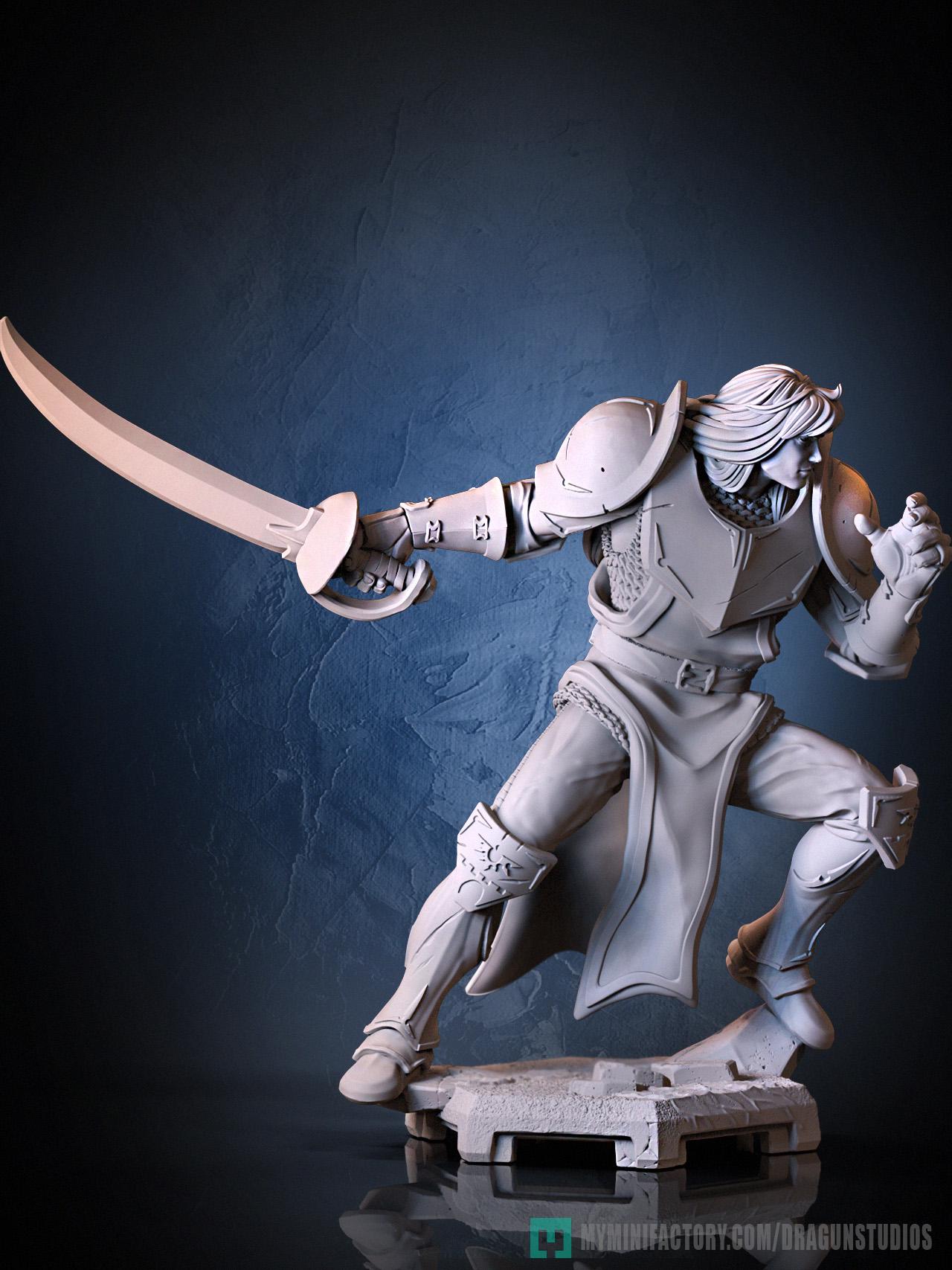 Lancelot v2 Miniature - 28mm / 32mm / 36mm / 75mm - DraGun - Resin Printed Figure for TTRPGs and Board Games
