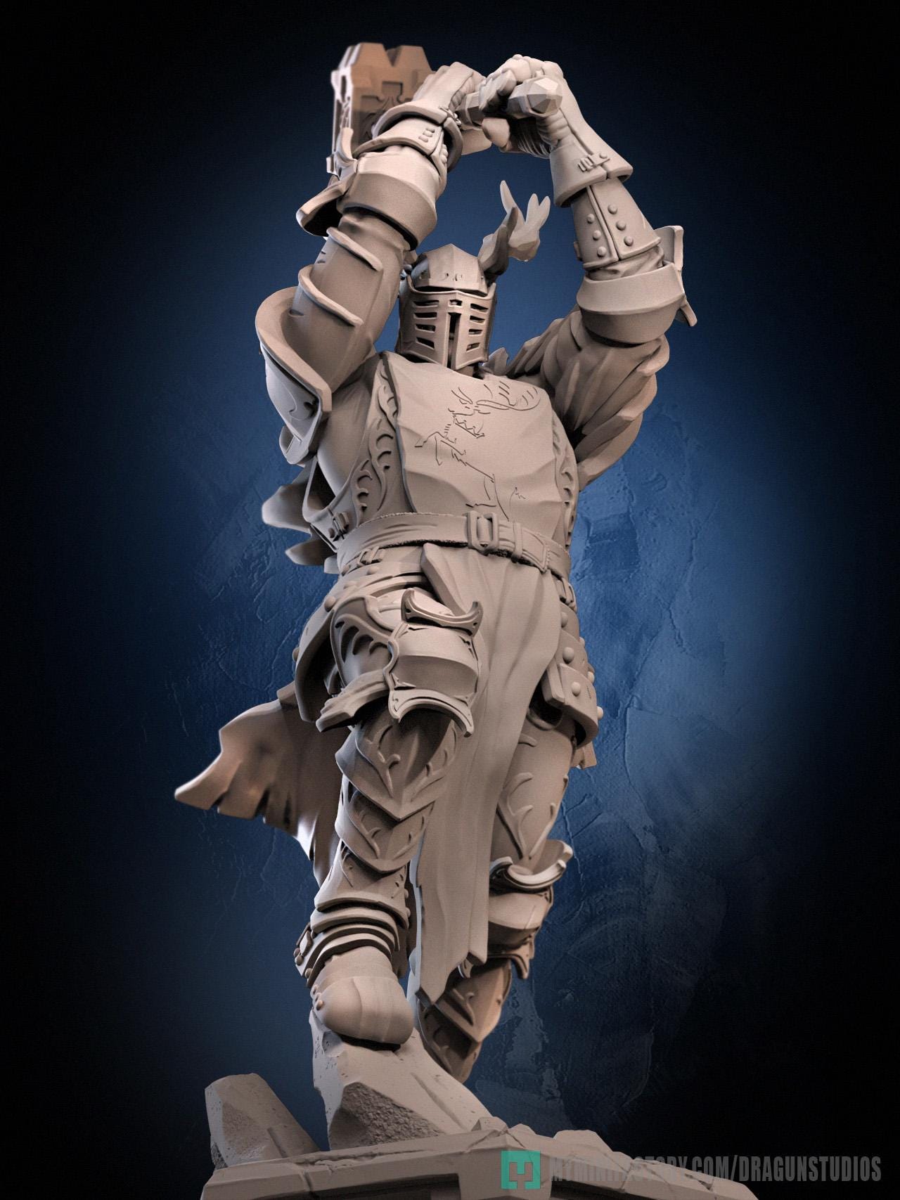 Storm End Lord Miniature - 28mm / 32mm / 36mm / 75mm - DraGun - Resin Printed Figure for TTRPGs and Board Games
