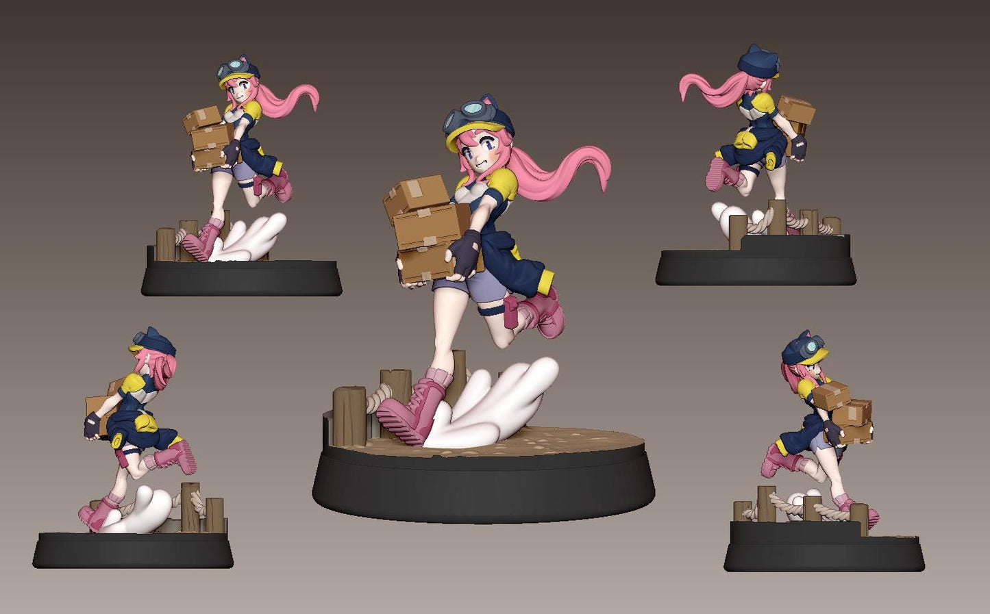 Delivery Girl Miniature - 28mm / 32mm / 36mm / 75mm - LPOMC - Unpainted Resin Printed Figure for D&D, TTRPGs, and Board Games