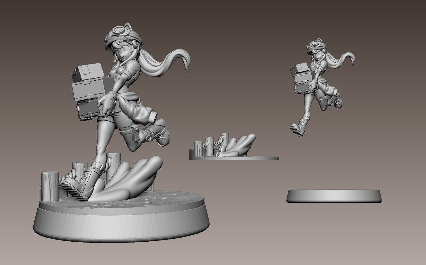 Delivery Girl Miniature - 28mm / 32mm / 36mm / 75mm - LPOMC - Unpainted Resin Printed Figure for D&D, TTRPGs, and Board Games