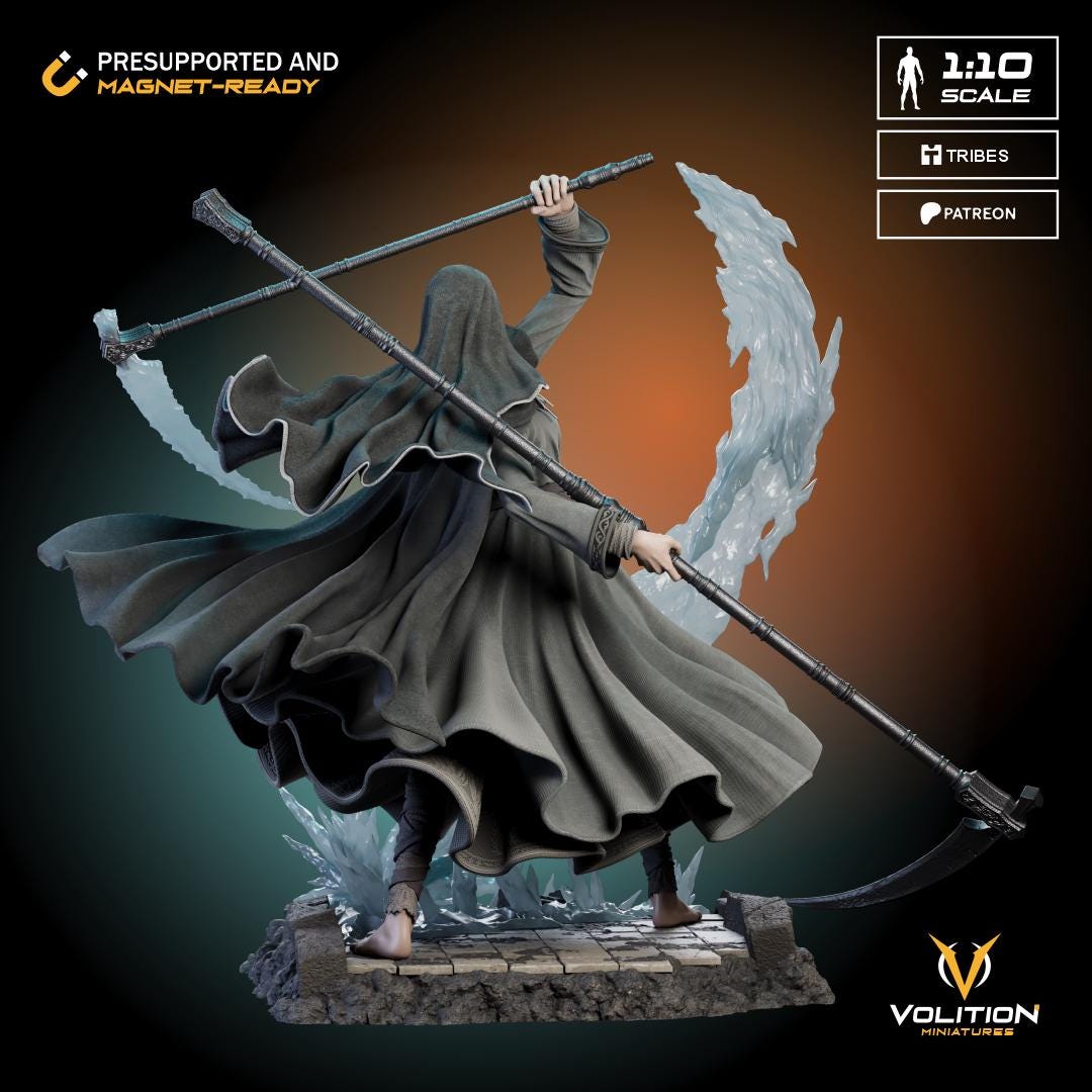 Frost Nun Figure - 28mm / 32mm / 36mm / 1:10 - Volition Miniatures - Resin Printed Figurine for D&D, TTRPGs, and Board Games