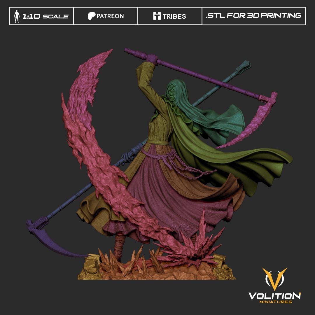 Frost Nun Figure - 28mm / 32mm / 36mm / 1:10 - Volition Miniatures - Resin Printed Figurine for D&D, TTRPGs, and Board Games