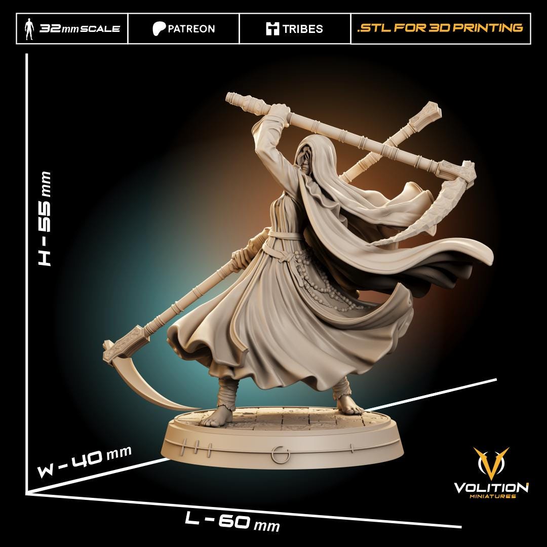 Frost Nun Figure - 28mm / 32mm / 36mm / 1:10 - Volition Miniatures - Resin Printed Figurine for D&D, TTRPGs, and Board Games
