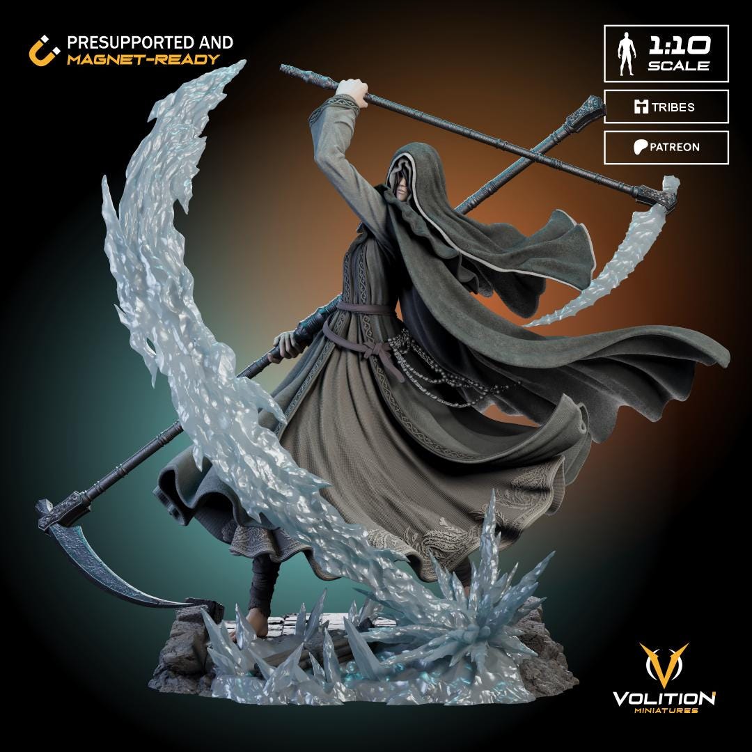 Frost Nun Figure - 28mm / 32mm / 36mm / 1:10 - Volition Miniatures - Resin Printed Figurine for D&D, TTRPGs, and Board Games