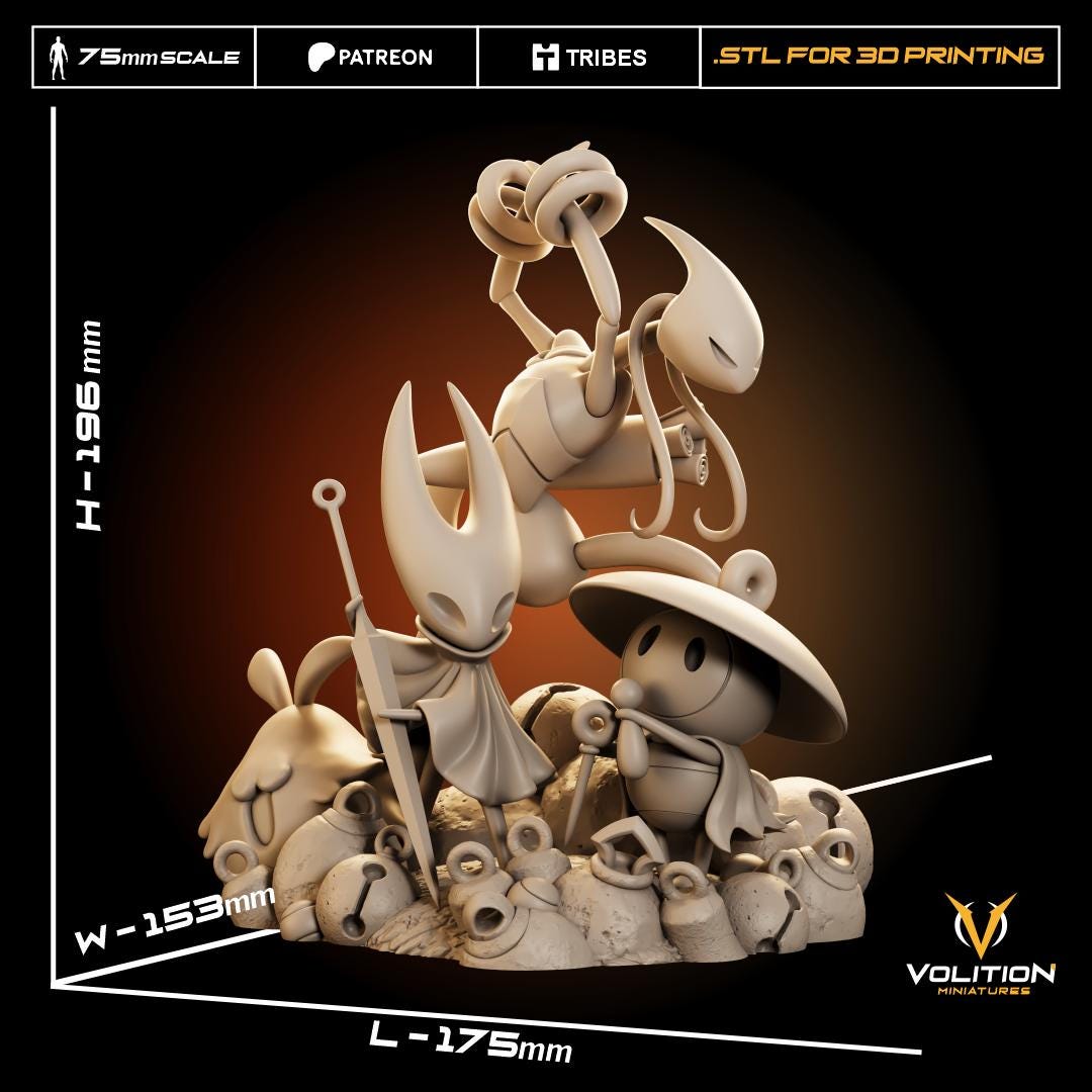 Silkband Diorama - 75mm - Volition Miniatures - Unpainted Resin Printed Figurine