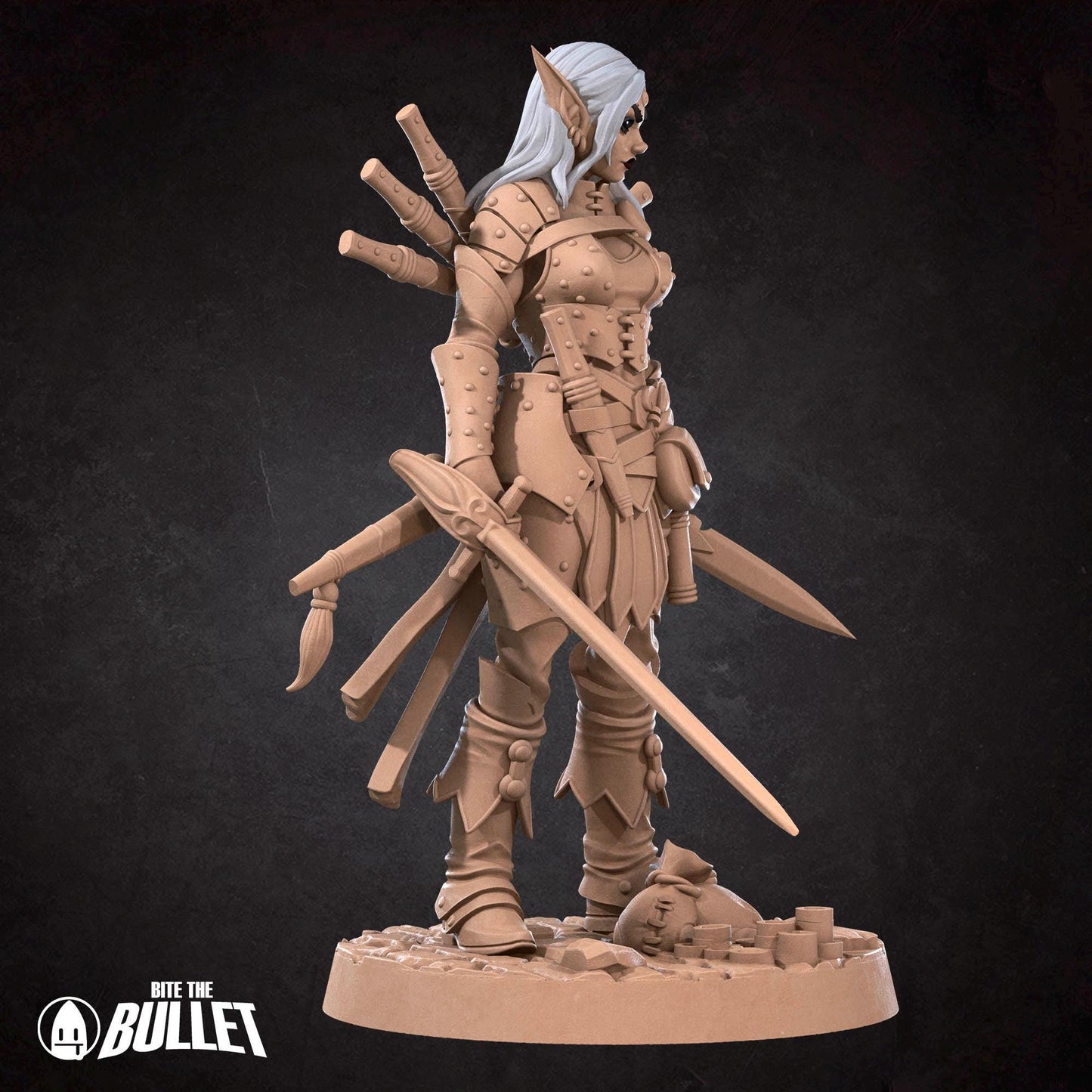 Elf Rogue Miniature - 28mm / 32mm / 36mm - Bite the Bullet - Resin Printed Figure for D&D, TTRPGs, and Board Games