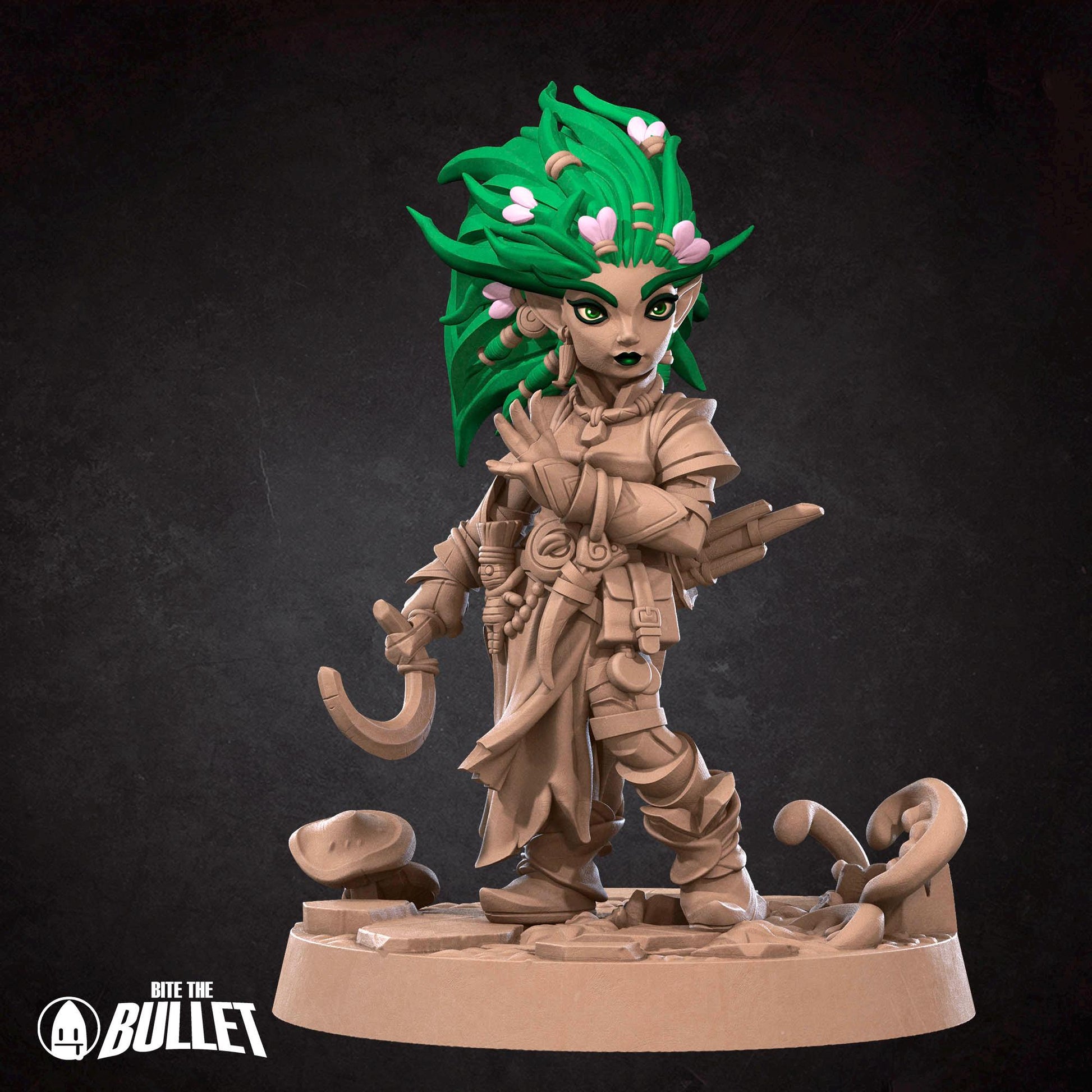 Gnome Druid Miniature - 28mm / 32mm / 36mm - Bite the Bullet - Resin Printed Figure for D&D, TTRPGs, and Board Games