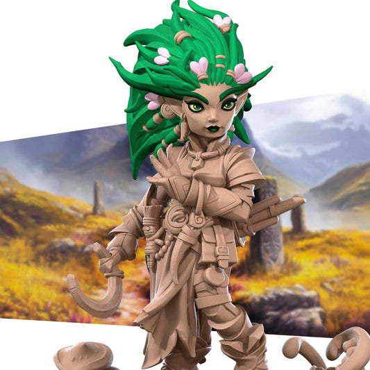 Gnome Druid Miniature - 28mm / 32mm / 36mm - Bite the Bullet - Resin Printed Figure for D&D, TTRPGs, and Board Games