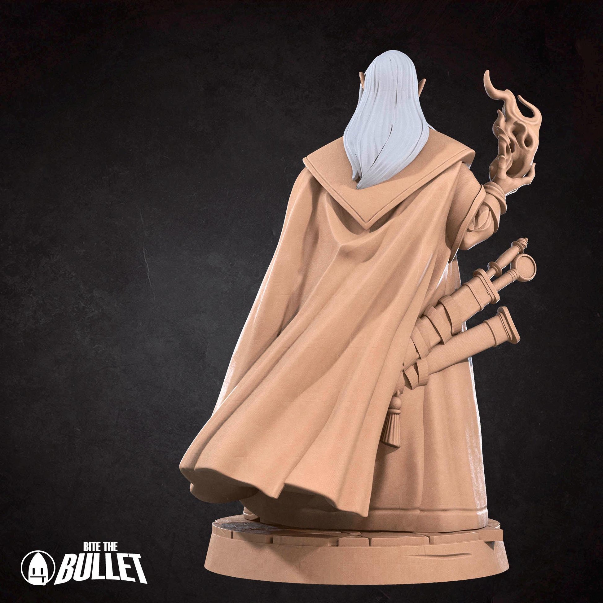 Half-Elf Magus Miniature - 28mm / 32mm / 36mm - Bite the Bullet - Resin Printed Figure for D&D, TTRPGs, and Board Games