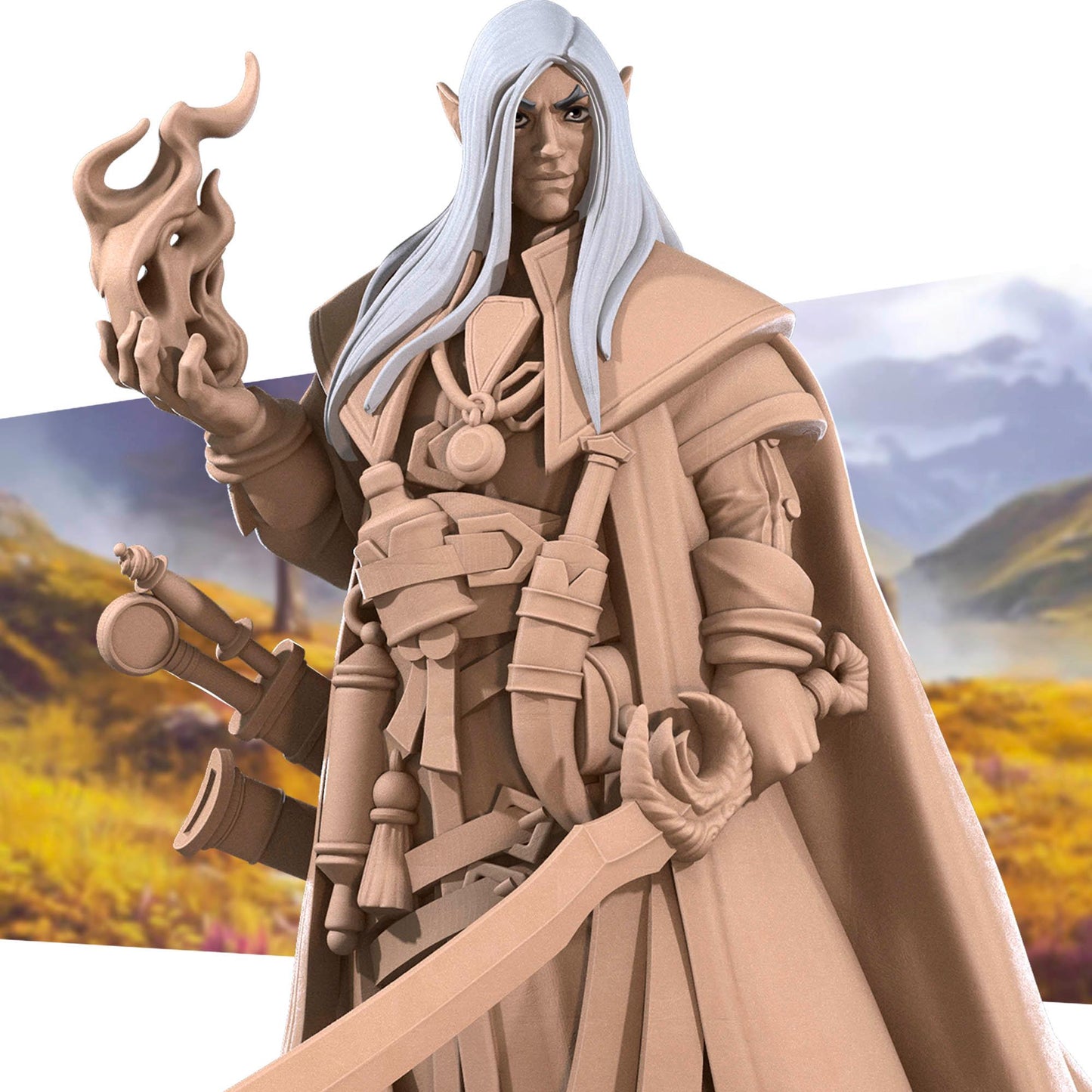Half-Elf Magus Miniature - 28mm / 32mm / 36mm - Bite the Bullet - Resin Printed Figure for D&D, TTRPGs, and Board Games