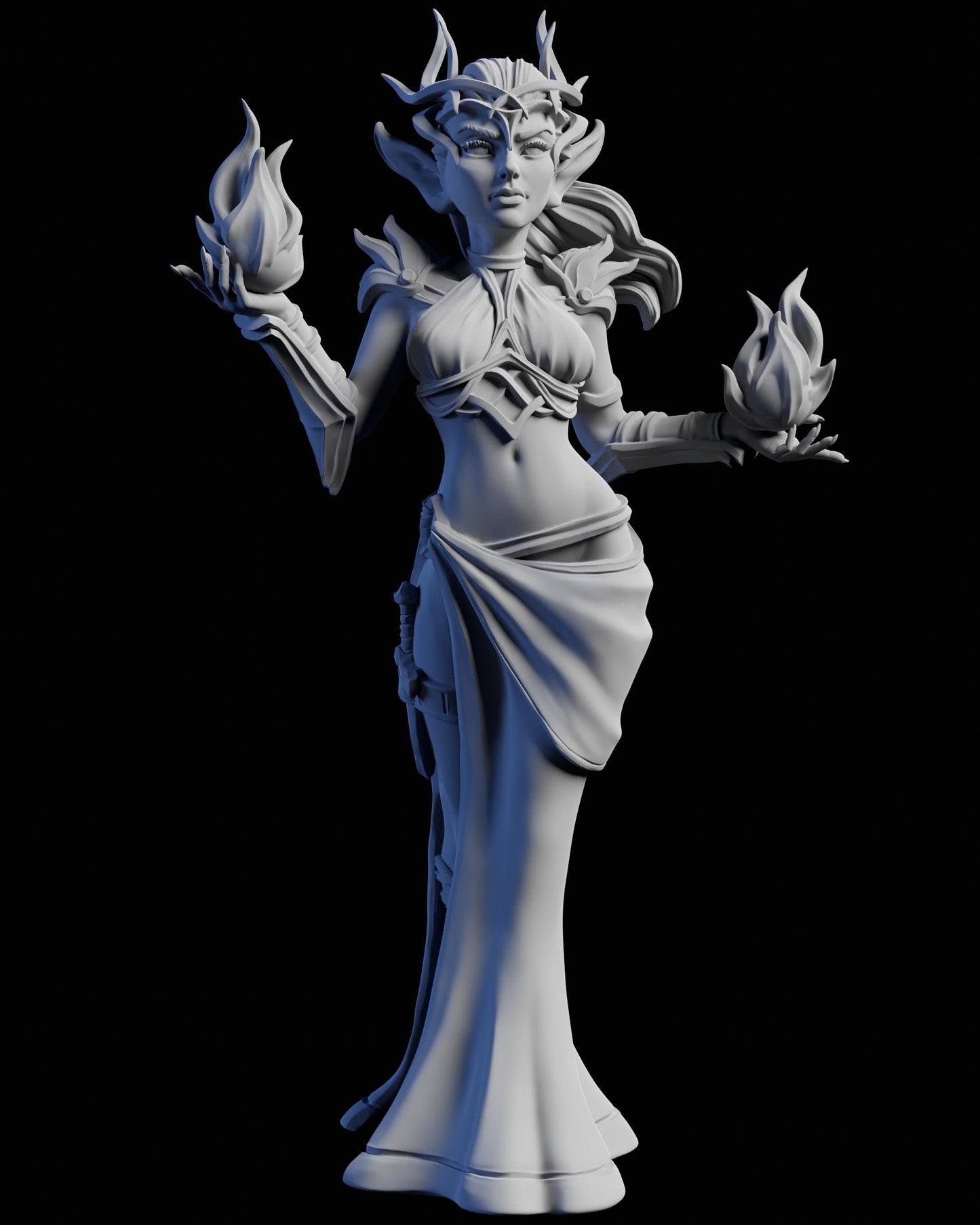 Female Fantasy Elves Miniature (5 Variations) - Claudia's Gallery - 28mm / 32mm / 36mm / 75mm - Resin Printed Figure for D&D and TTRPGs