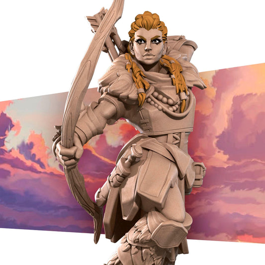 Flame-Hair Ranger Miniature - 28mm / 32mm / 36mm - Bite the Bullet - Resin Printed Figure for D&D, TTRPGs, and Board Games