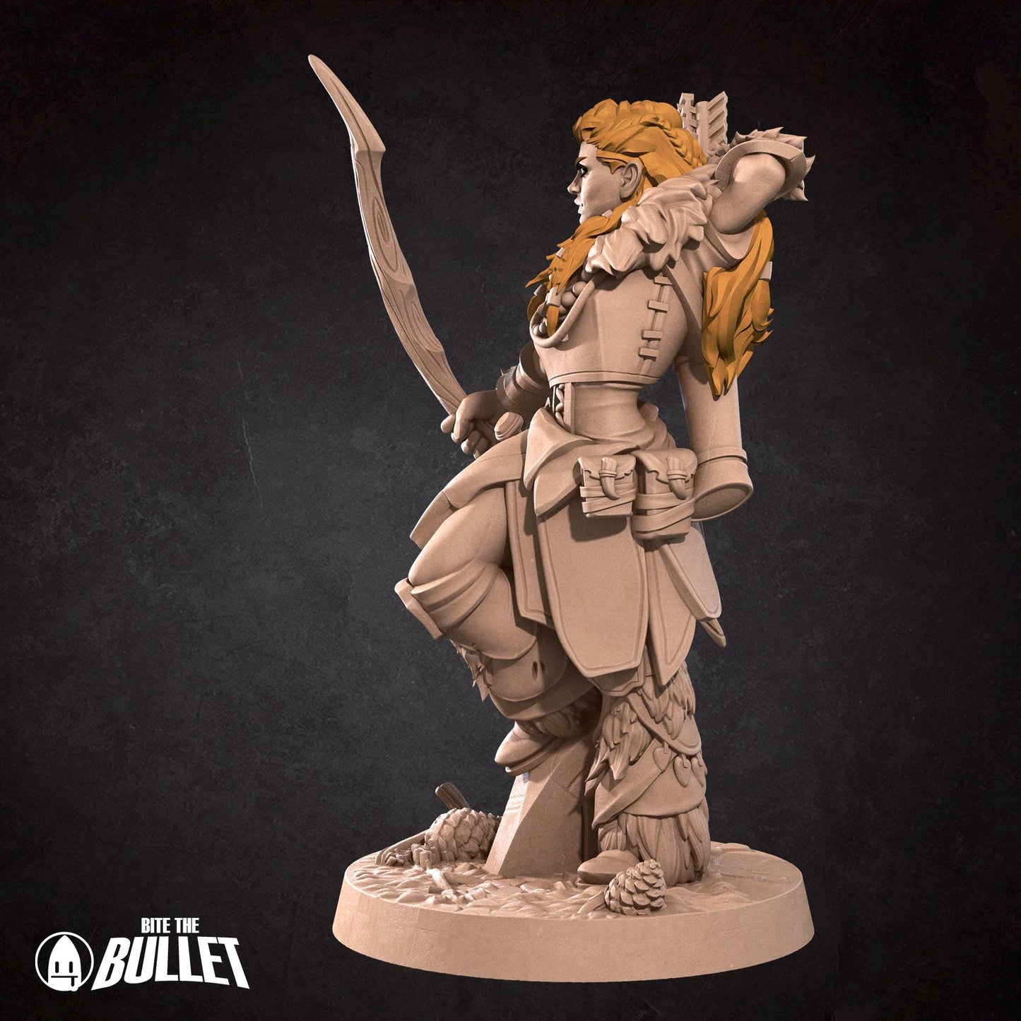 Flame-Hair Ranger Miniature - 28mm / 32mm / 36mm - Bite the Bullet - Resin Printed Figure for D&D, TTRPGs, and Board Games