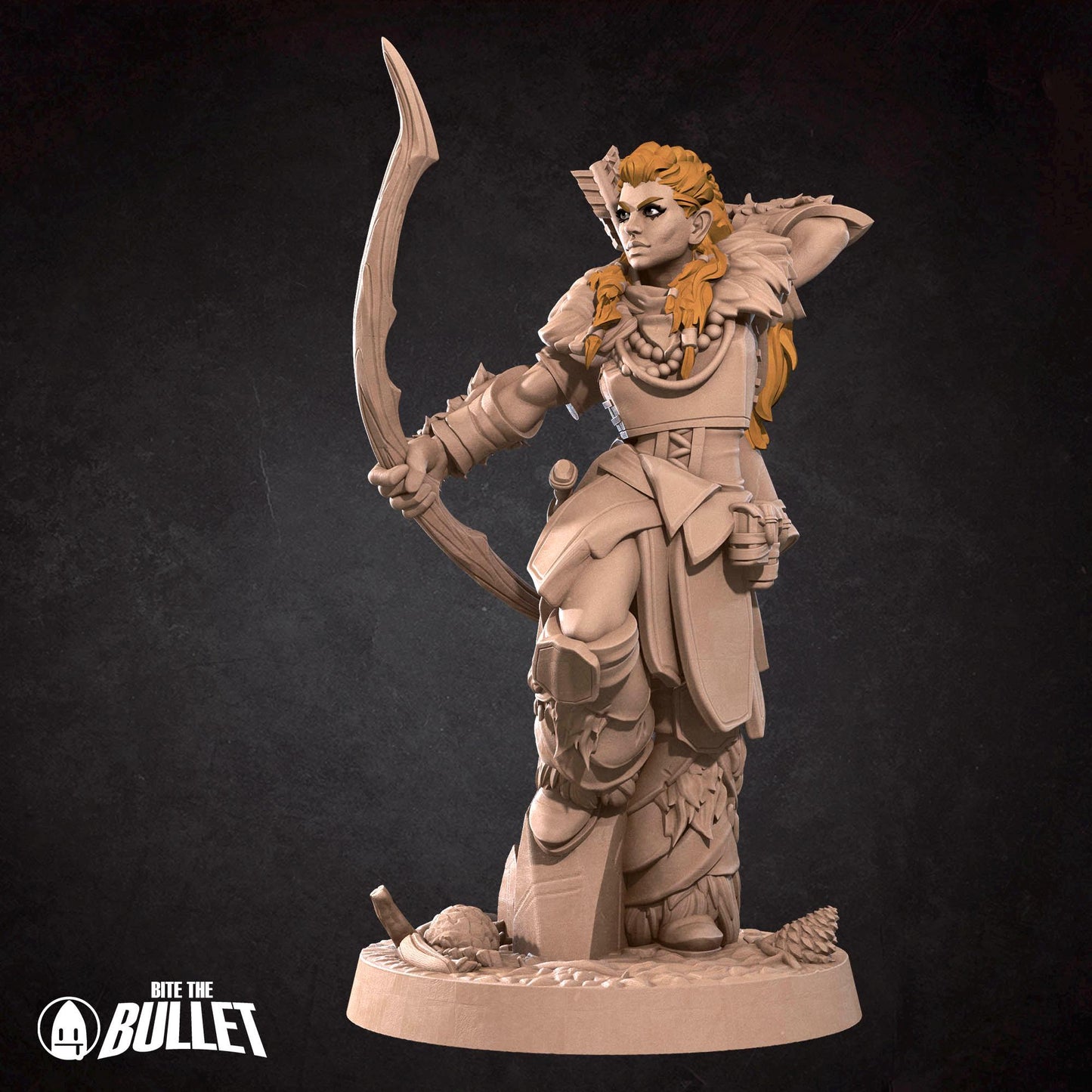 Flame-Hair Ranger Miniature - 28mm / 32mm / 36mm - Bite the Bullet - Resin Printed Figure for D&D, TTRPGs, and Board Games