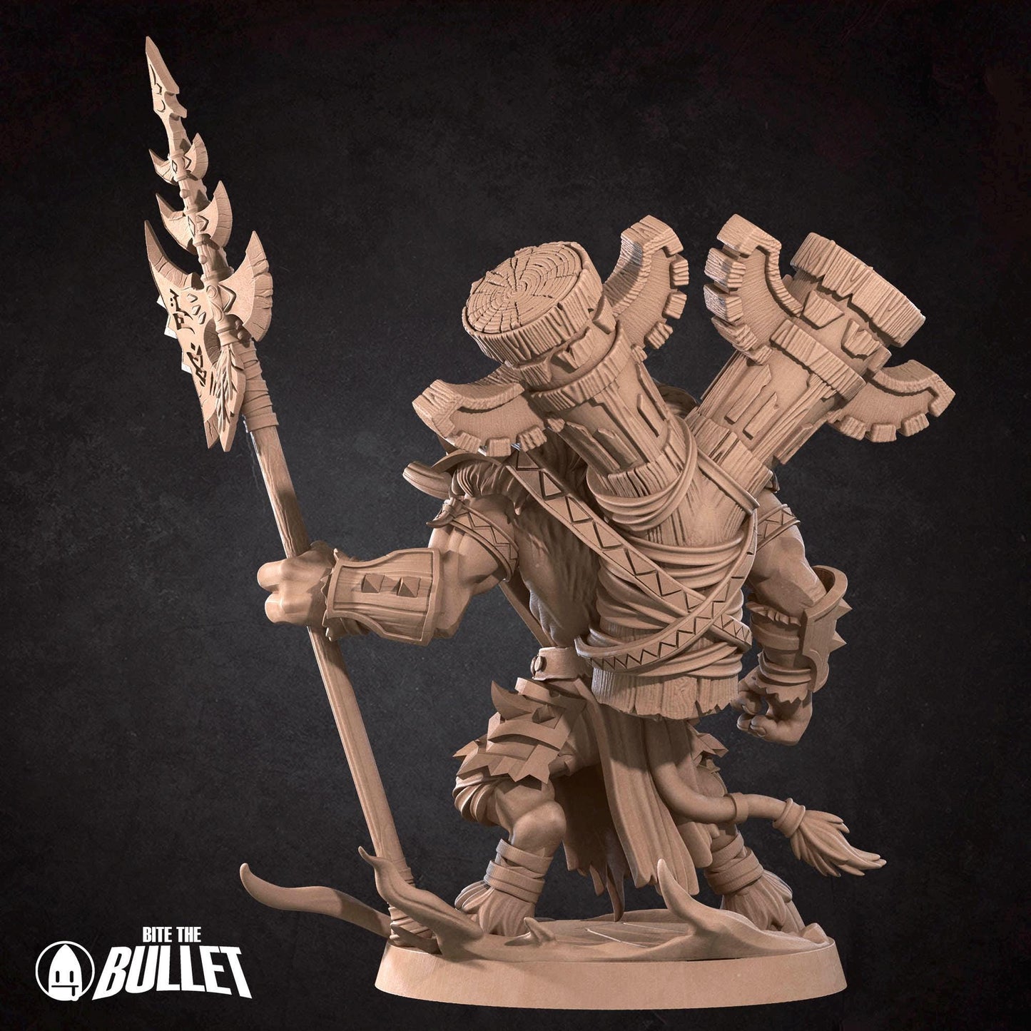 Tauren Chosen Chieftain Miniature - 28mm / 32mm / 36mm - Bite the Bullet - Resin Printed Figure for D&D, TTRPGs, and Board Games