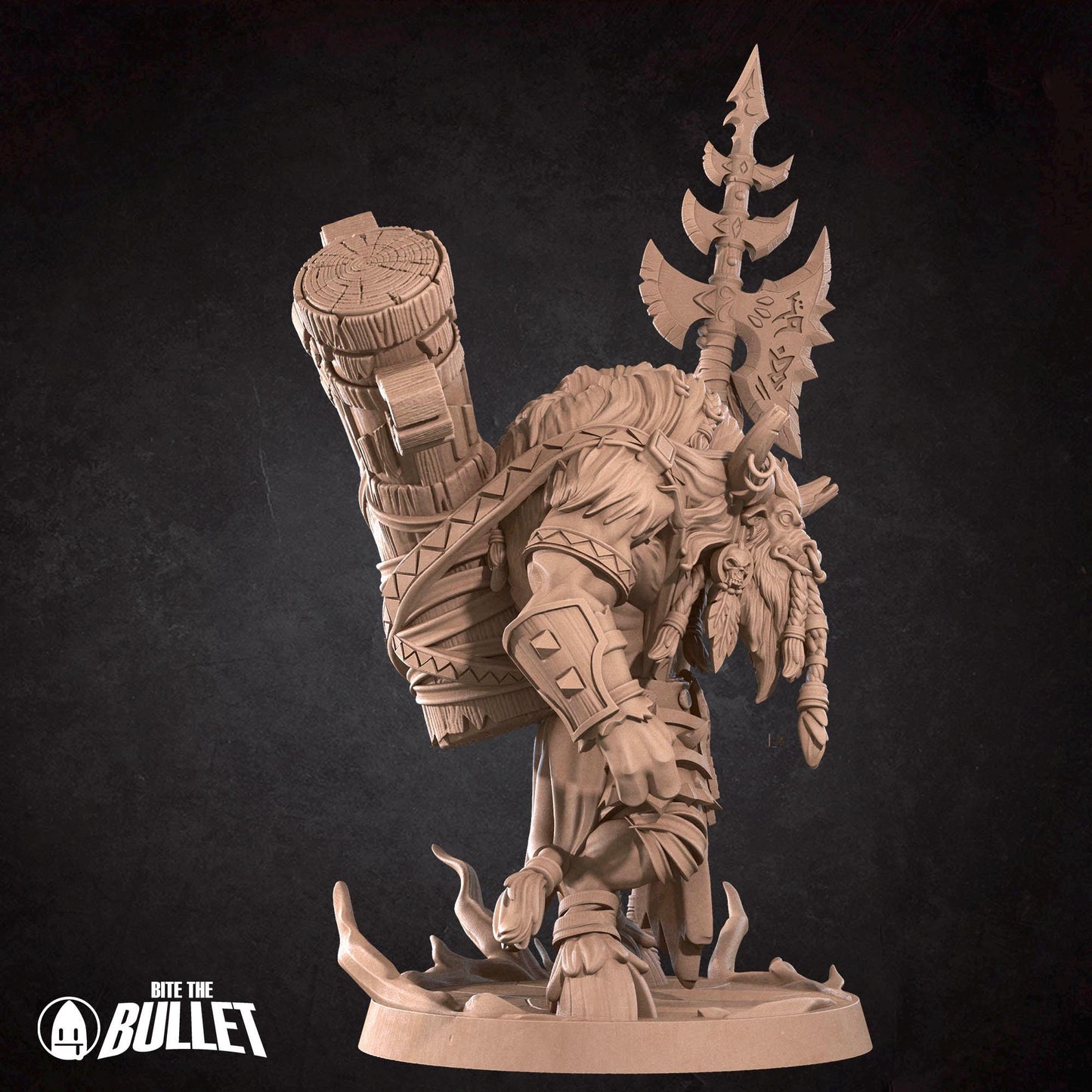 Tauren Chosen Chieftain Miniature - 28mm / 32mm / 36mm - Bite the Bullet - Resin Printed Figure for D&D, TTRPGs, and Board Games