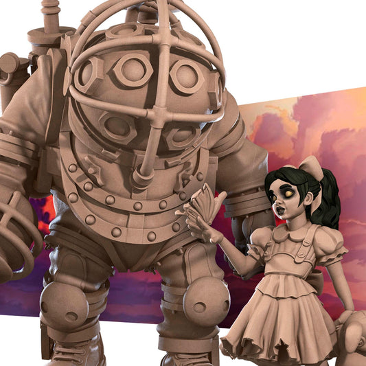 Mr. B & Tiny Angel Miniature (2 Variations) - 28mm / 32mm / 36mm - Bite the Bullet - Resin Printed Figure for TTRPGs and Board Games