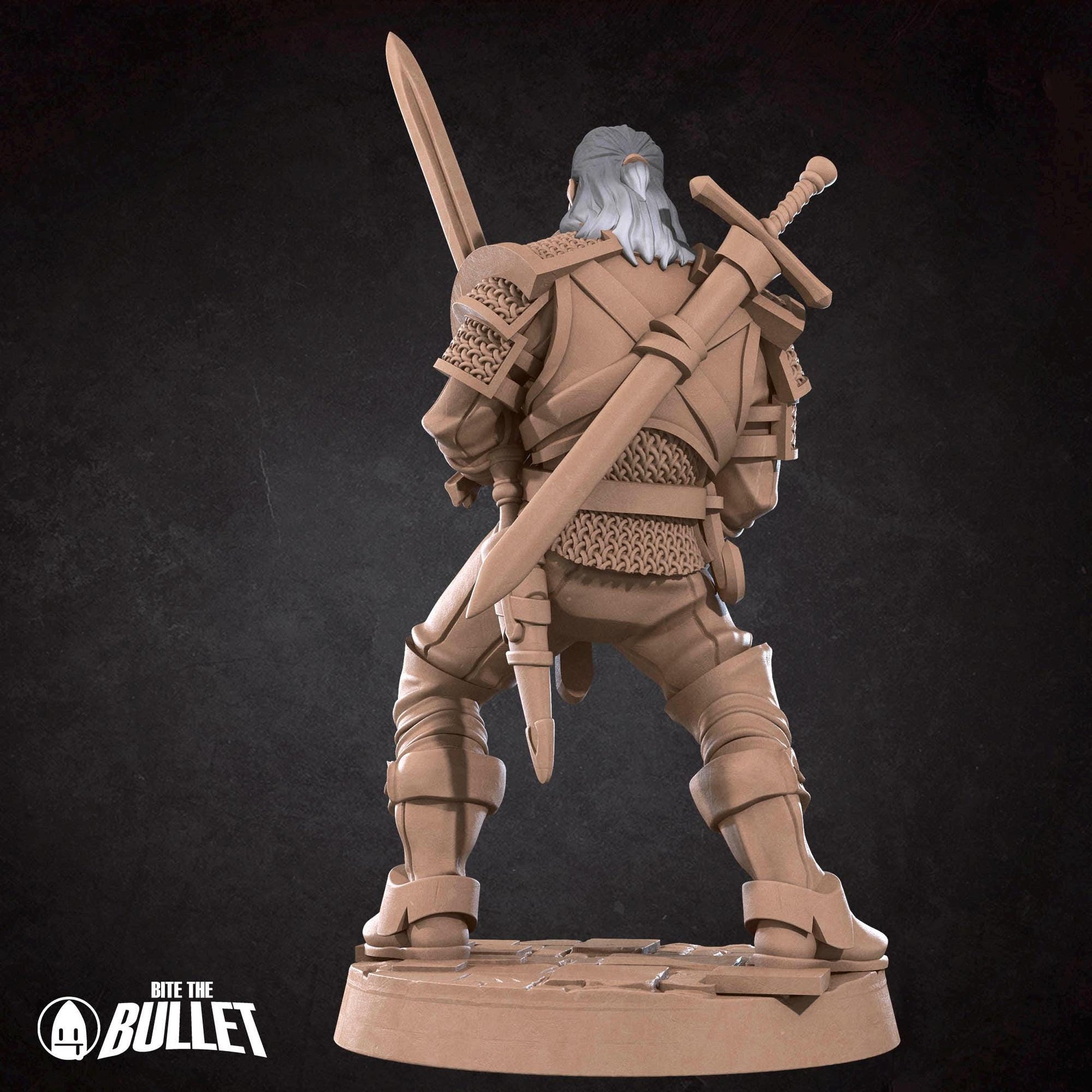 White Wolf Knight Miniature - 28mm / 32mm / 36mm - Bite the Bullet - Resin Printed Figure for D&D, TTRPGs, and Board Games