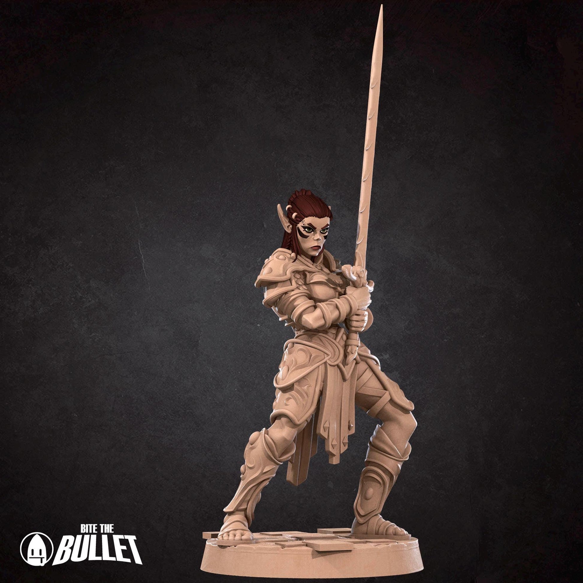 Githyanki Fighter Miniature - 28mm / 32mm / 36mm - Bite the Bullet - Resin Printed Figure for D&D, TTRPGs, and Board Games