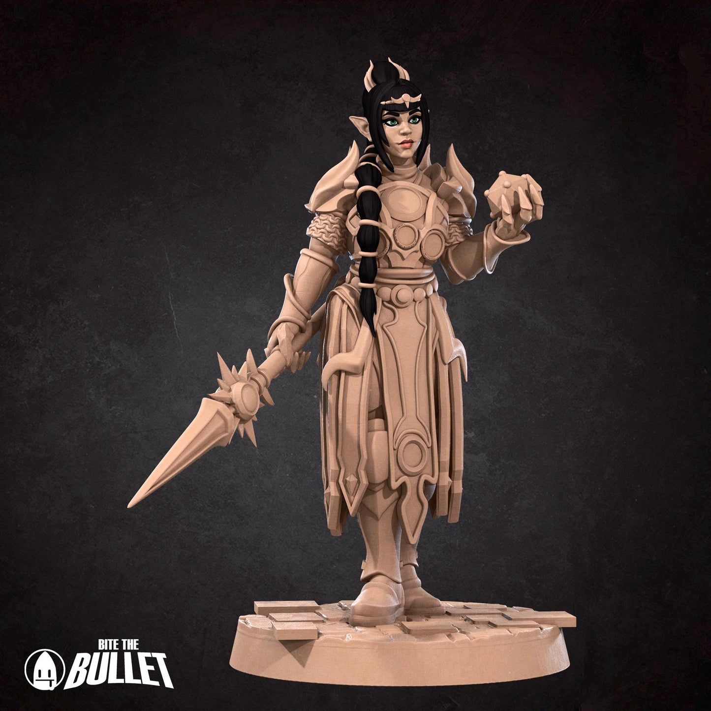 Half-Elf Cleric Miniature - 28mm / 32mm / 36mm - Bite the Bullet - Resin Printed Figure for D&D, TTRPGs, and Board Games