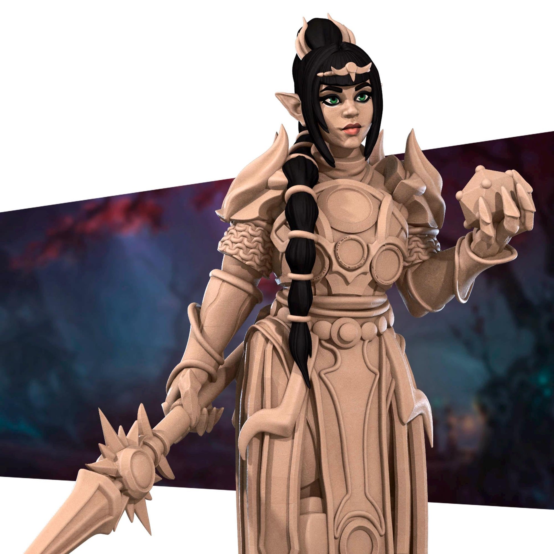 Half-Elf Cleric Miniature - 28mm / 32mm / 36mm - Bite the Bullet - Resin Printed Figure for D&D, TTRPGs, and Board Games