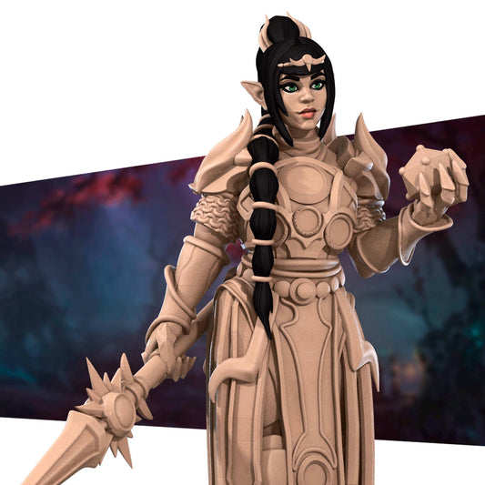 Half-Elf Cleric Miniature - 28mm / 32mm / 36mm - Bite the Bullet - Resin Printed Figure for D&D, TTRPGs, and Board Games