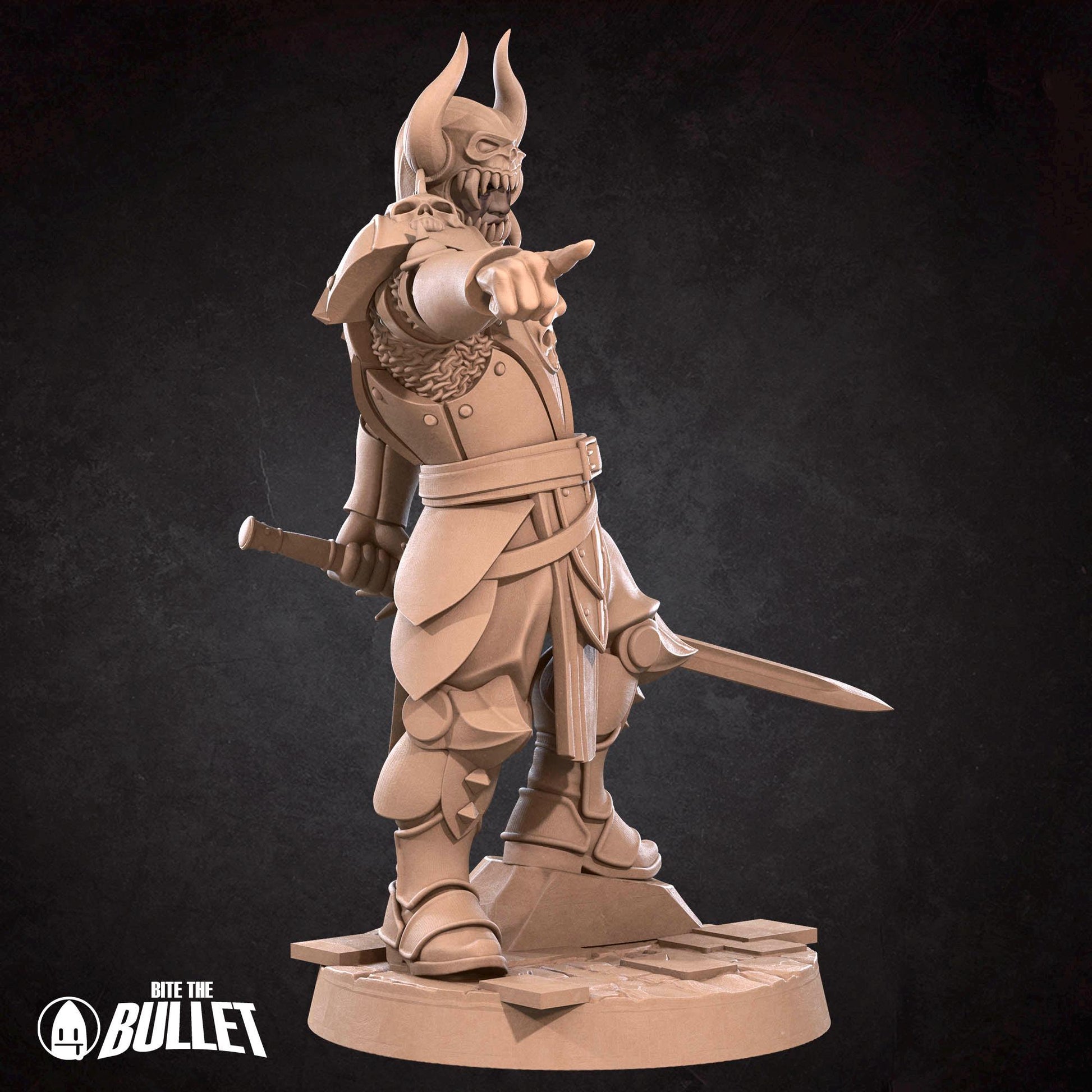 Human Fighter Miniature - 28mm / 32mm / 36mm - Bite the Bullet - Resin Printed Figure for D&D, TTRPGs, and Board Games
