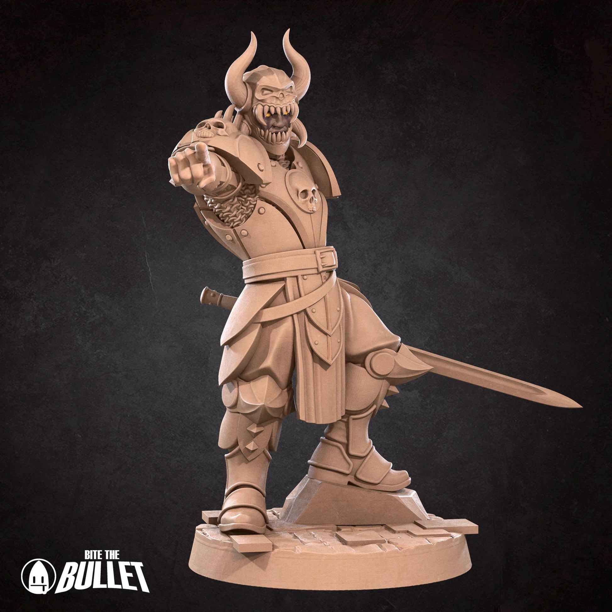 Human Fighter Miniature - 28mm / 32mm / 36mm - Bite the Bullet - Resin Printed Figure for D&D, TTRPGs, and Board Games