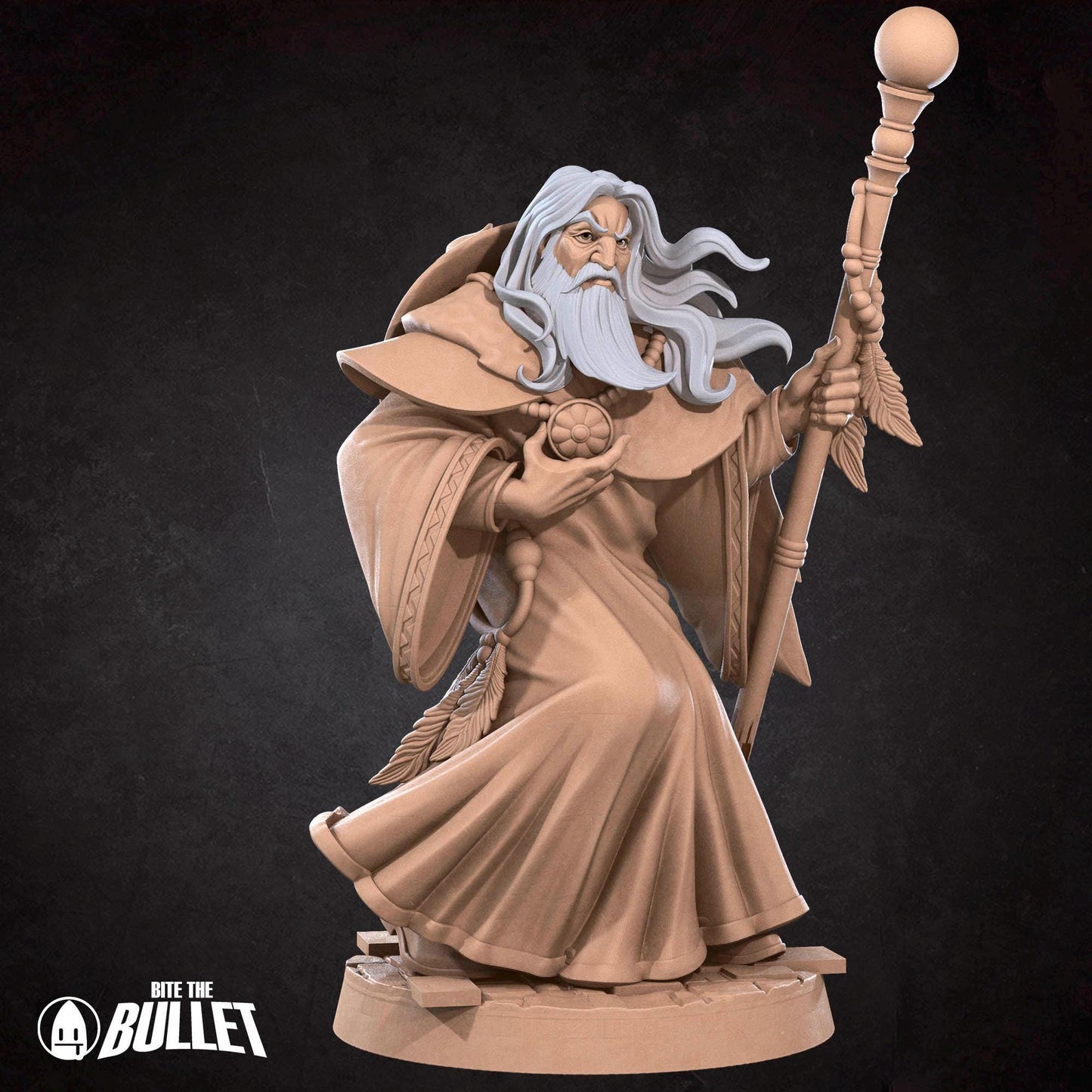 Human Wizard Miniature - 28mm / 32mm / 36mm - Bite the Bullet - Resin Printed Figure for D&D, TTRPGs, and Board Games