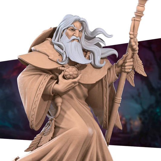 Human Wizard Miniature - 28mm / 32mm / 36mm - Bite the Bullet - Resin Printed Figure for D&D, TTRPGs, and Board Games
