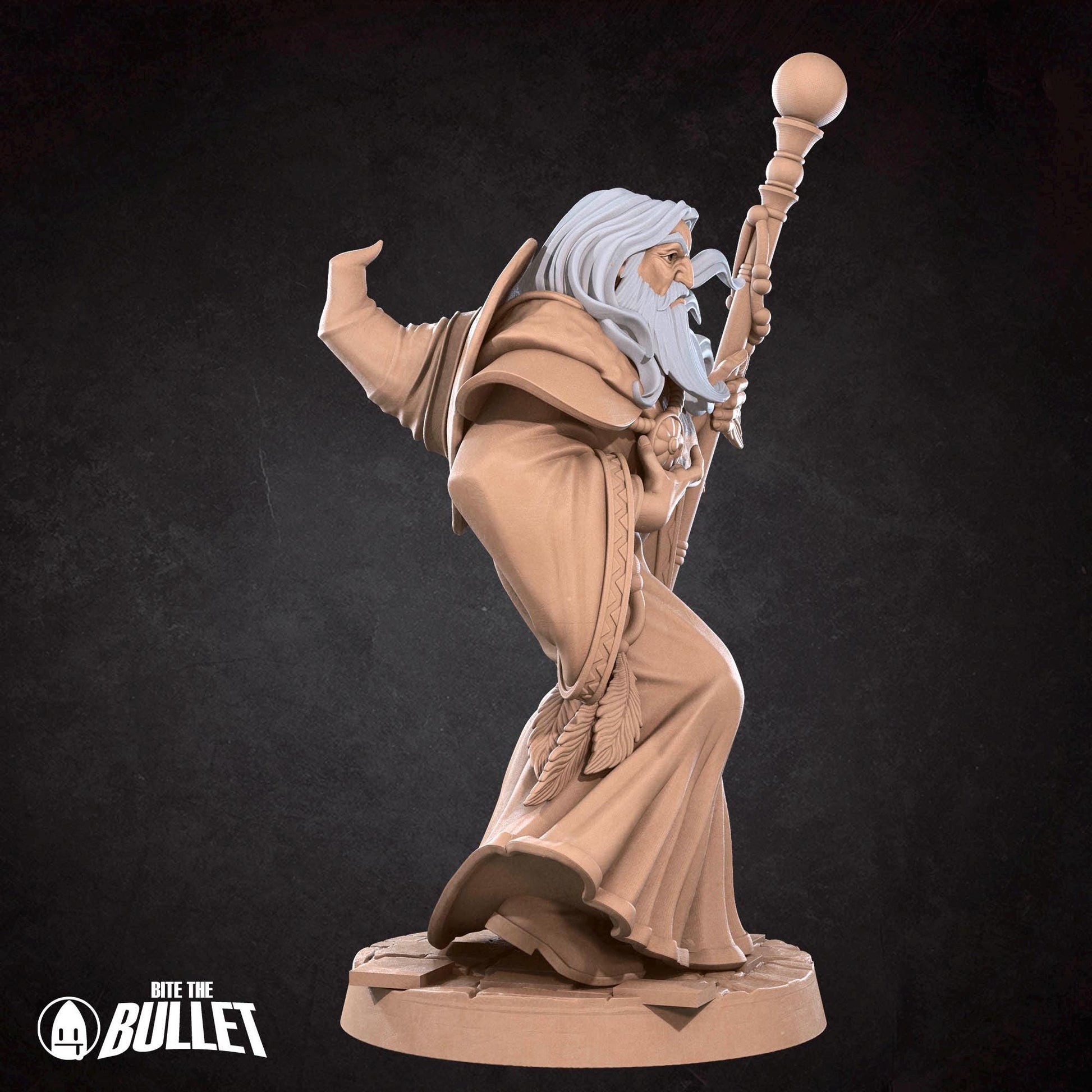 Human Wizard Miniature - 28mm / 32mm / 36mm - Bite the Bullet - Resin Printed Figure for D&D, TTRPGs, and Board Games