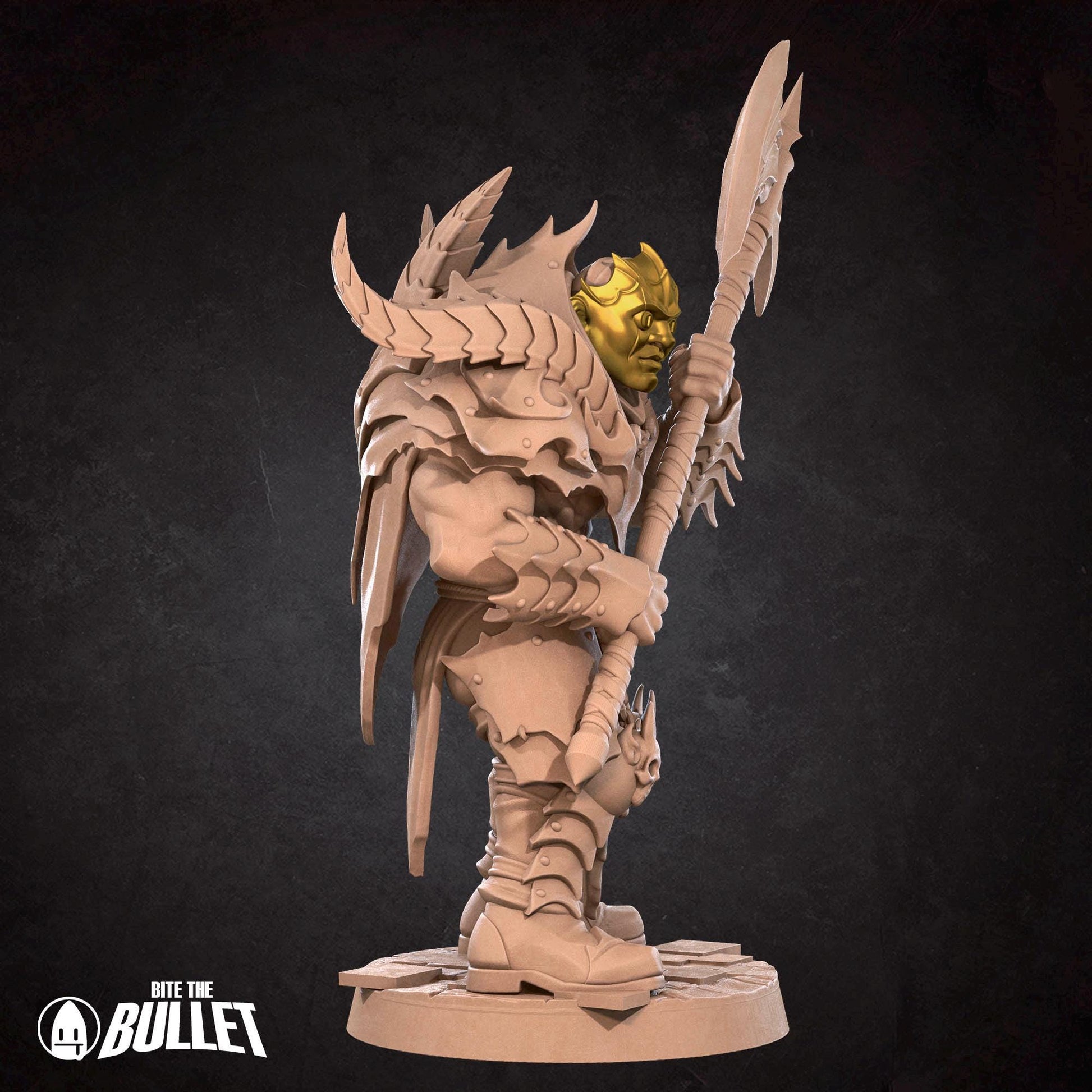 Masked Warrior Miniature (2 Variations) - 28mm / 32mm / 36mm - Bite the Bullet - Resin Printed Figure for D&D, TTRPGs, and Board Games