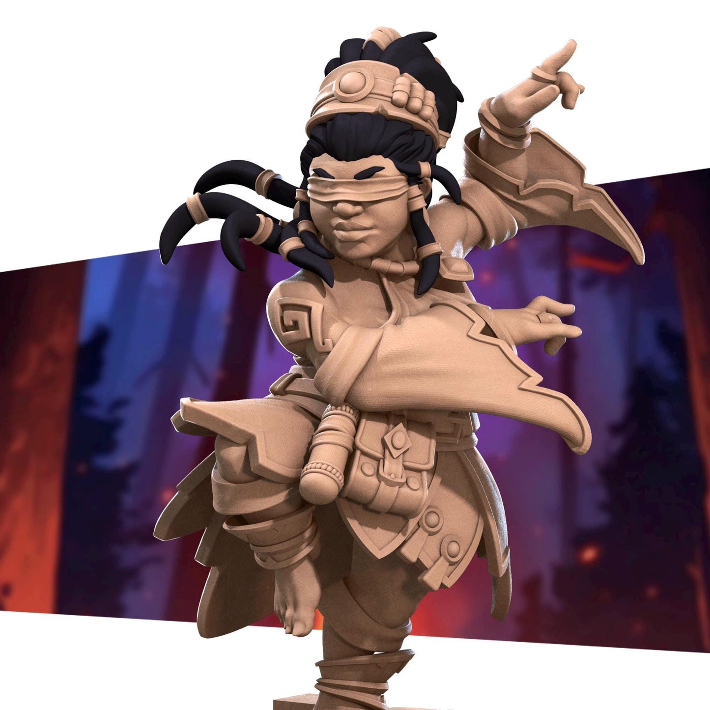 Dwarf Monk Miniature - 28mm / 32mm / 36mm - Bite the Bullet - Resin Printed Figure for D&D, TTRPGs, and Board Games