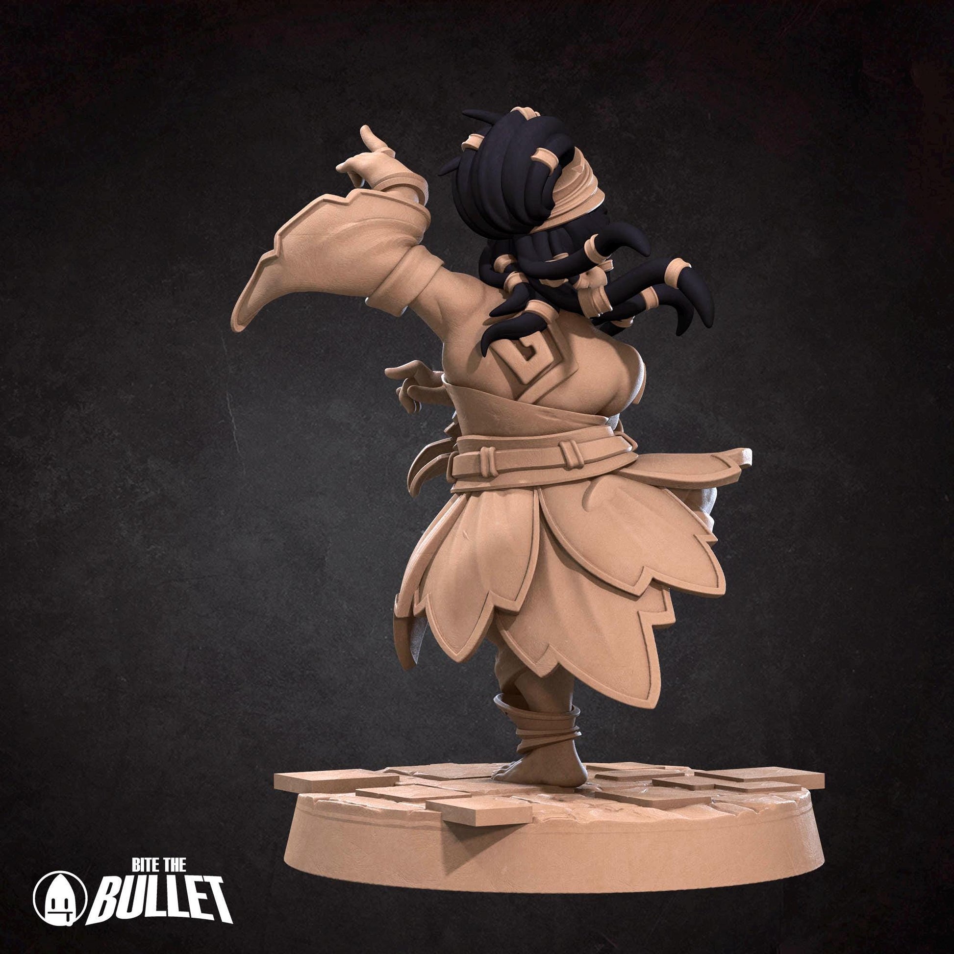 Dwarf Monk Miniature - 28mm / 32mm / 36mm - Bite the Bullet - Resin Printed Figure for D&D, TTRPGs, and Board Games