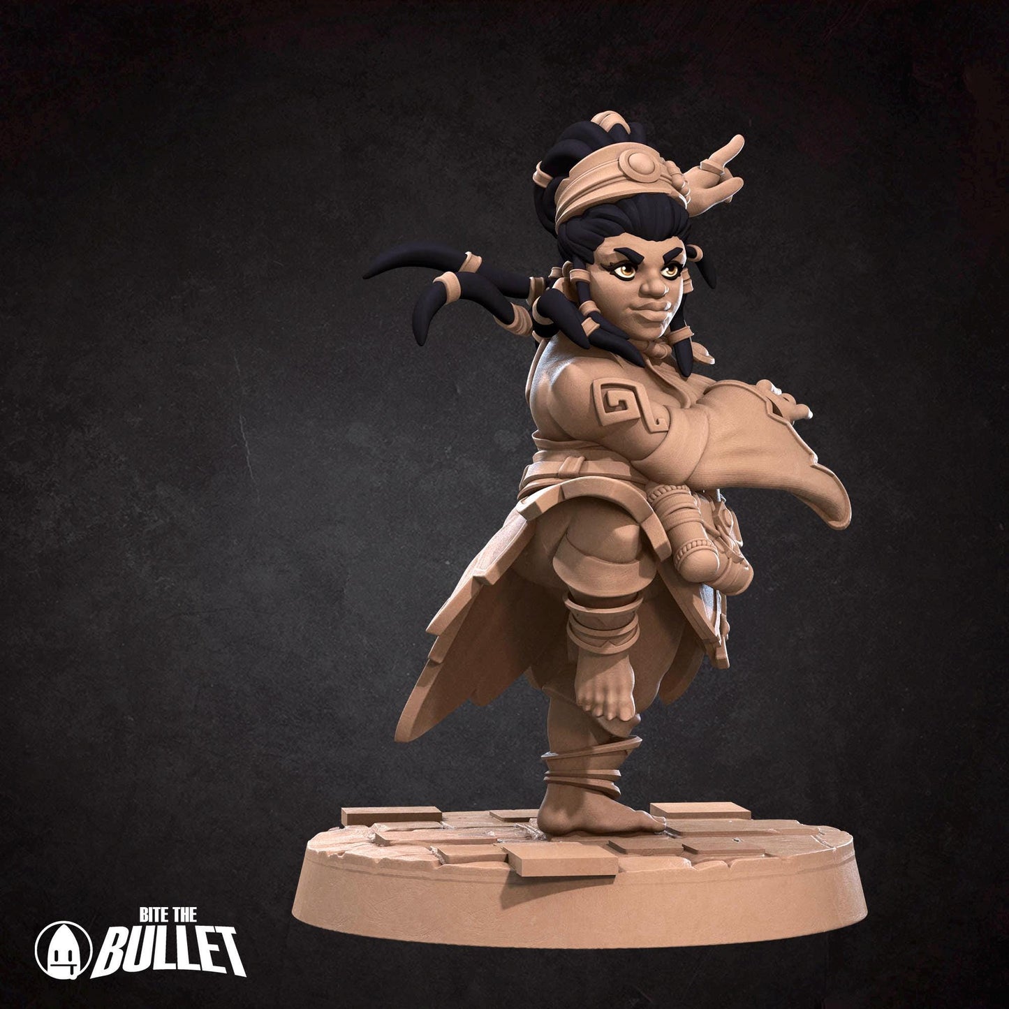 Dwarf Monk Miniature - 28mm / 32mm / 36mm - Bite the Bullet - Resin Printed Figure for D&D, TTRPGs, and Board Games