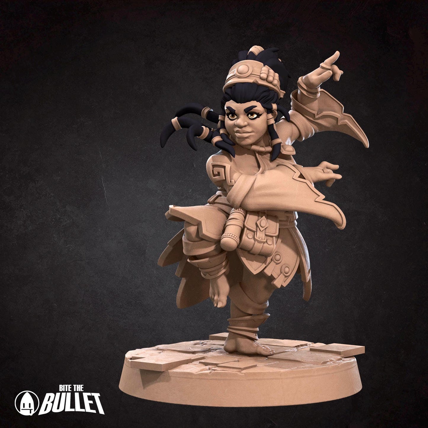 Dwarf Monk Miniature - 28mm / 32mm / 36mm - Bite the Bullet - Resin Printed Figure for D&D, TTRPGs, and Board Games