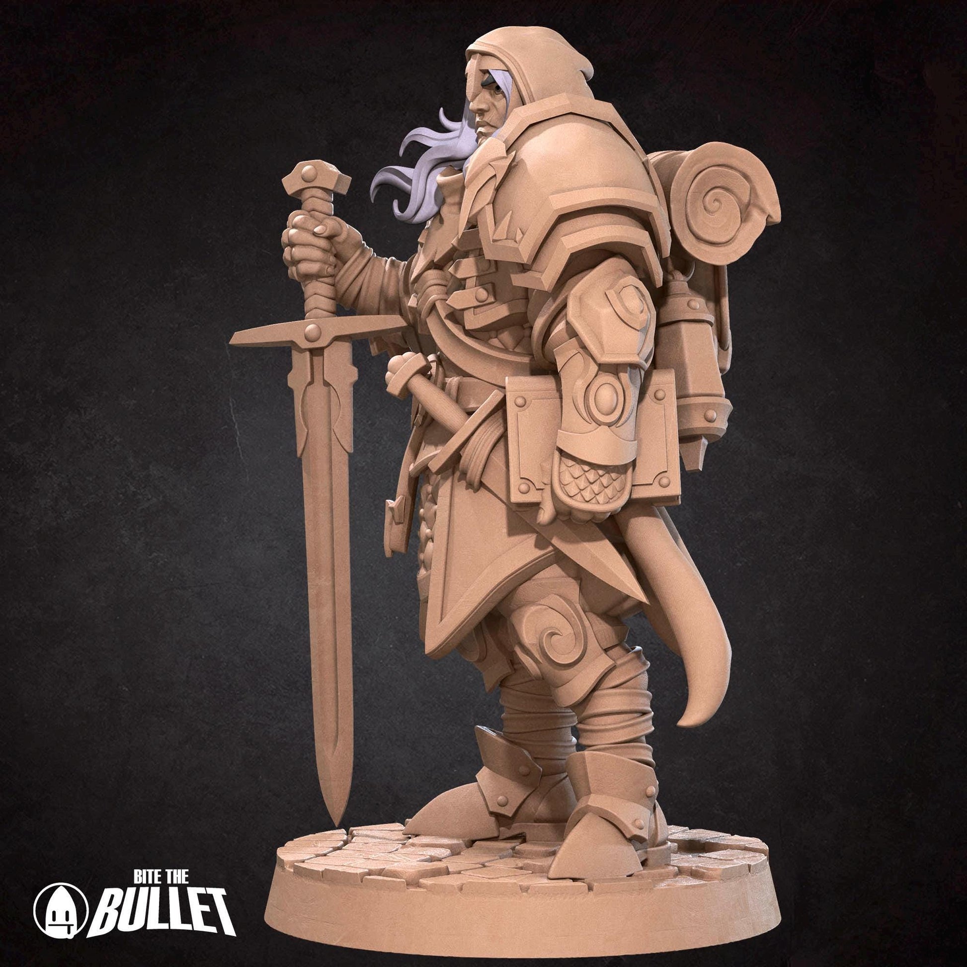 Human Paladin Miniature - 28mm / 32mm / 36mm - Bite the Bullet - Resin Printed Figure for D&D, TTRPGs, and Board Games